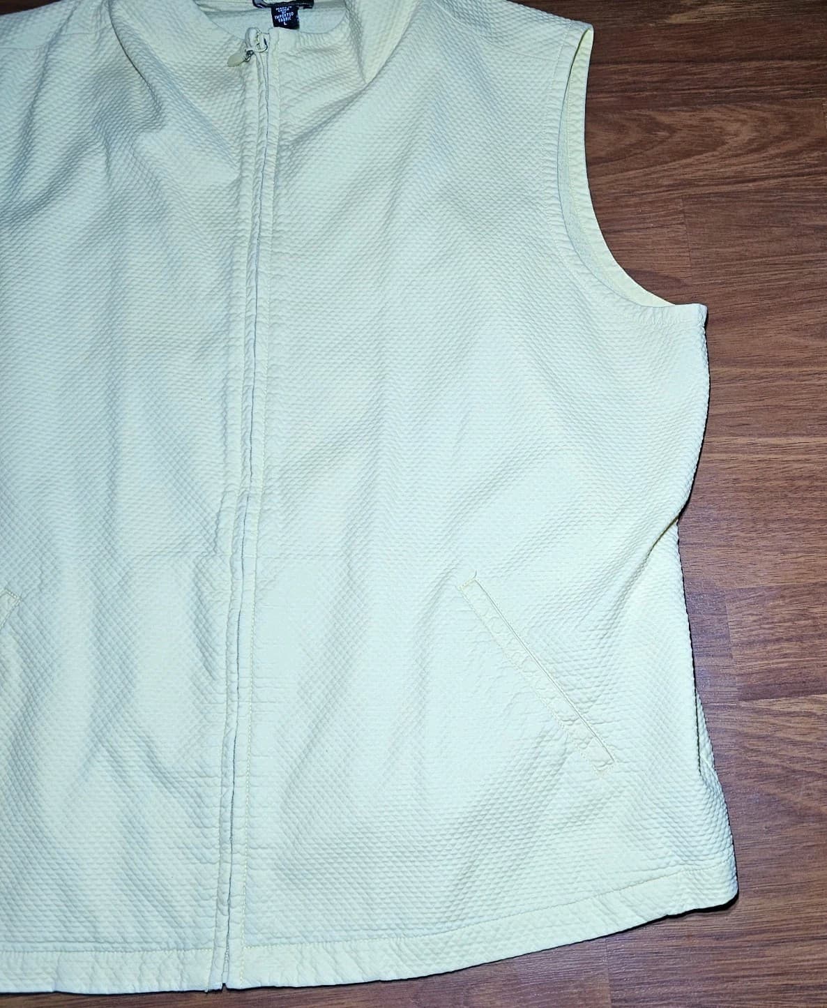 Eilewn Fisher Women's Size L Vest Yellow 2 Pockets Fleece Lined - Thumbnail 3