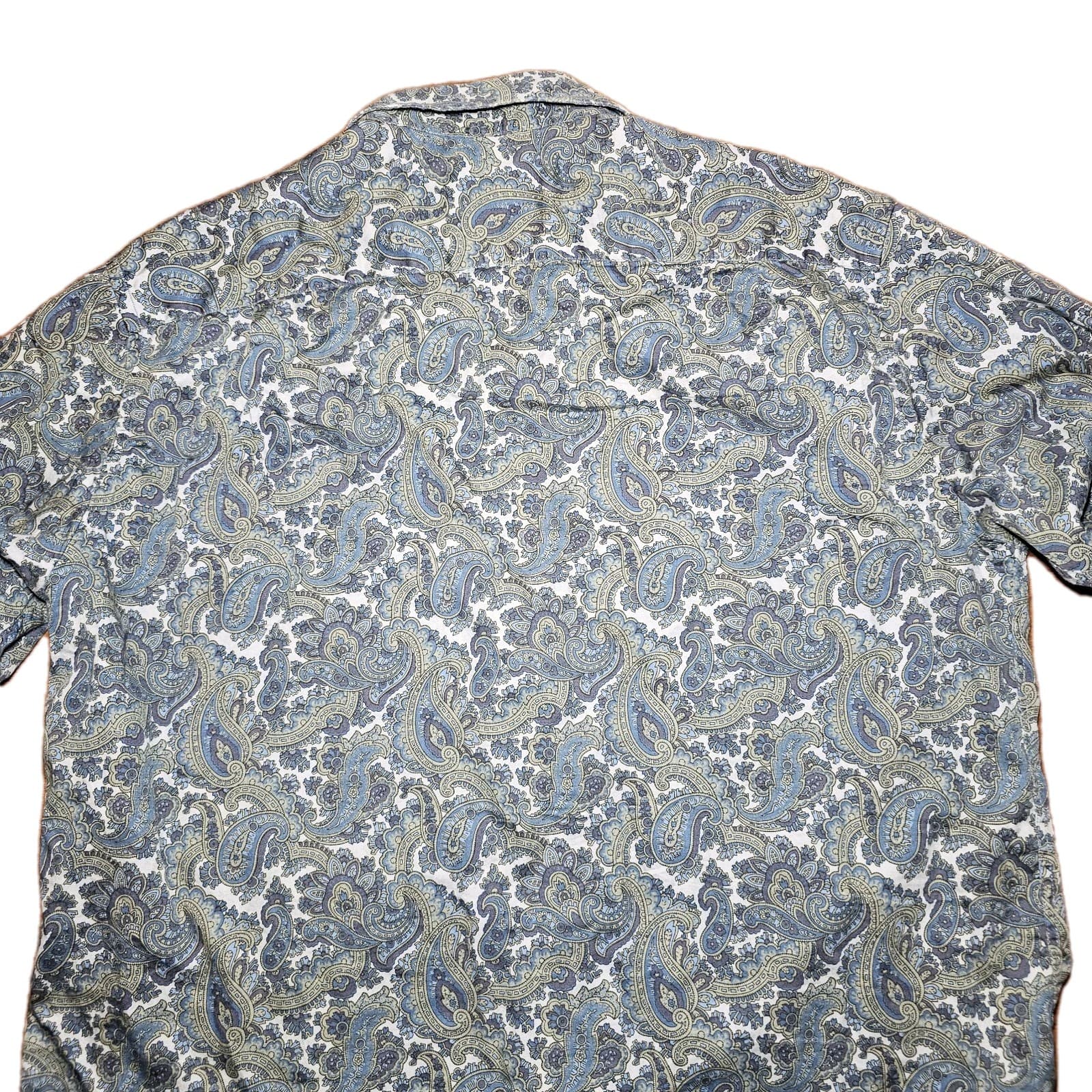 Tasso Elba Shirt Mens Large Blue Paisley Long Sleeve Button Up - Thumbnail 11