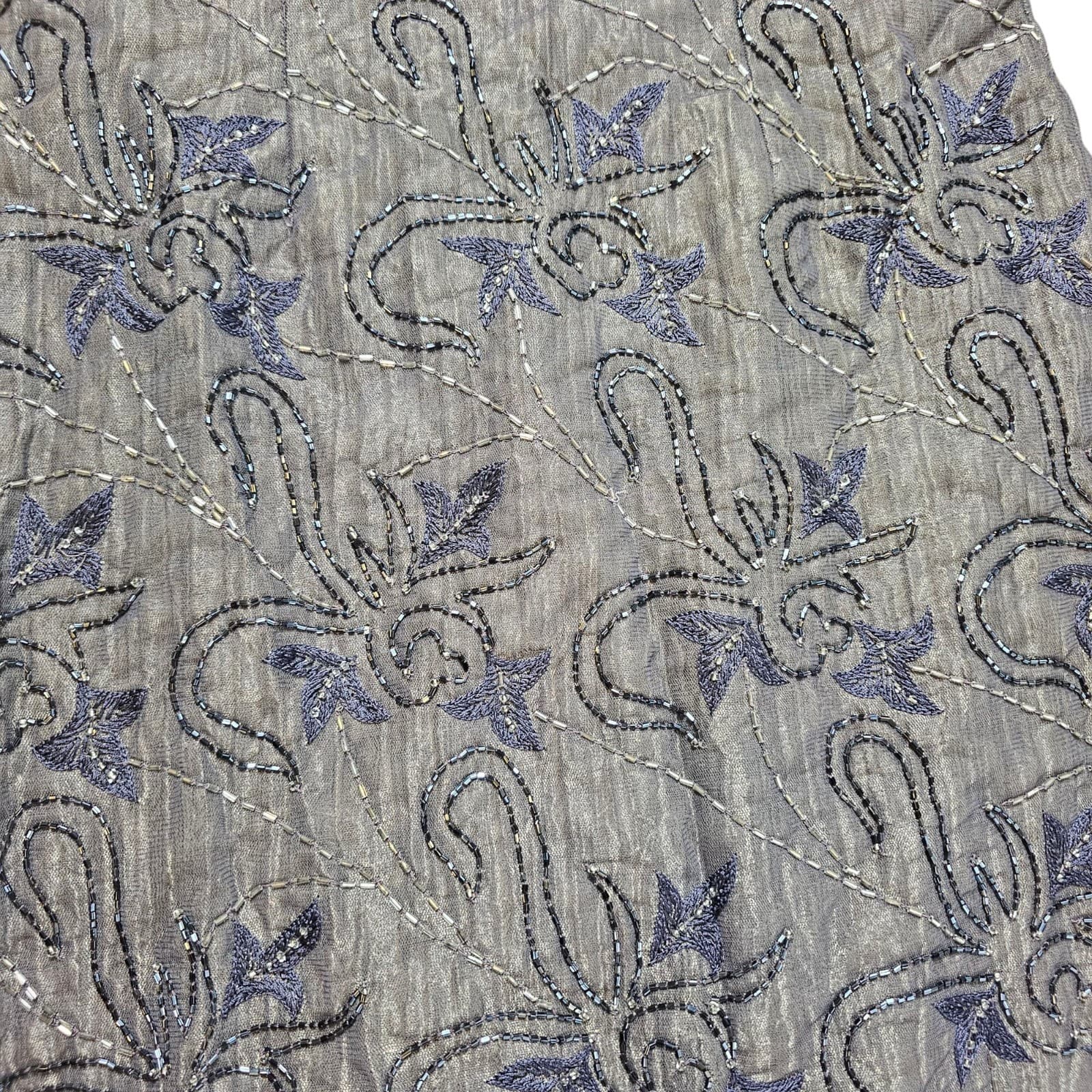 Chaudry Nwt Beadedand Embroidered Floral Dress Womans Size M - Thumbnail 5