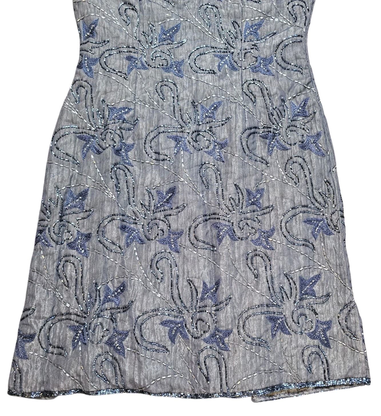 Chaudry Nwt Beadedand Embroidered Floral Dress Womans Size M - Thumbnail 2