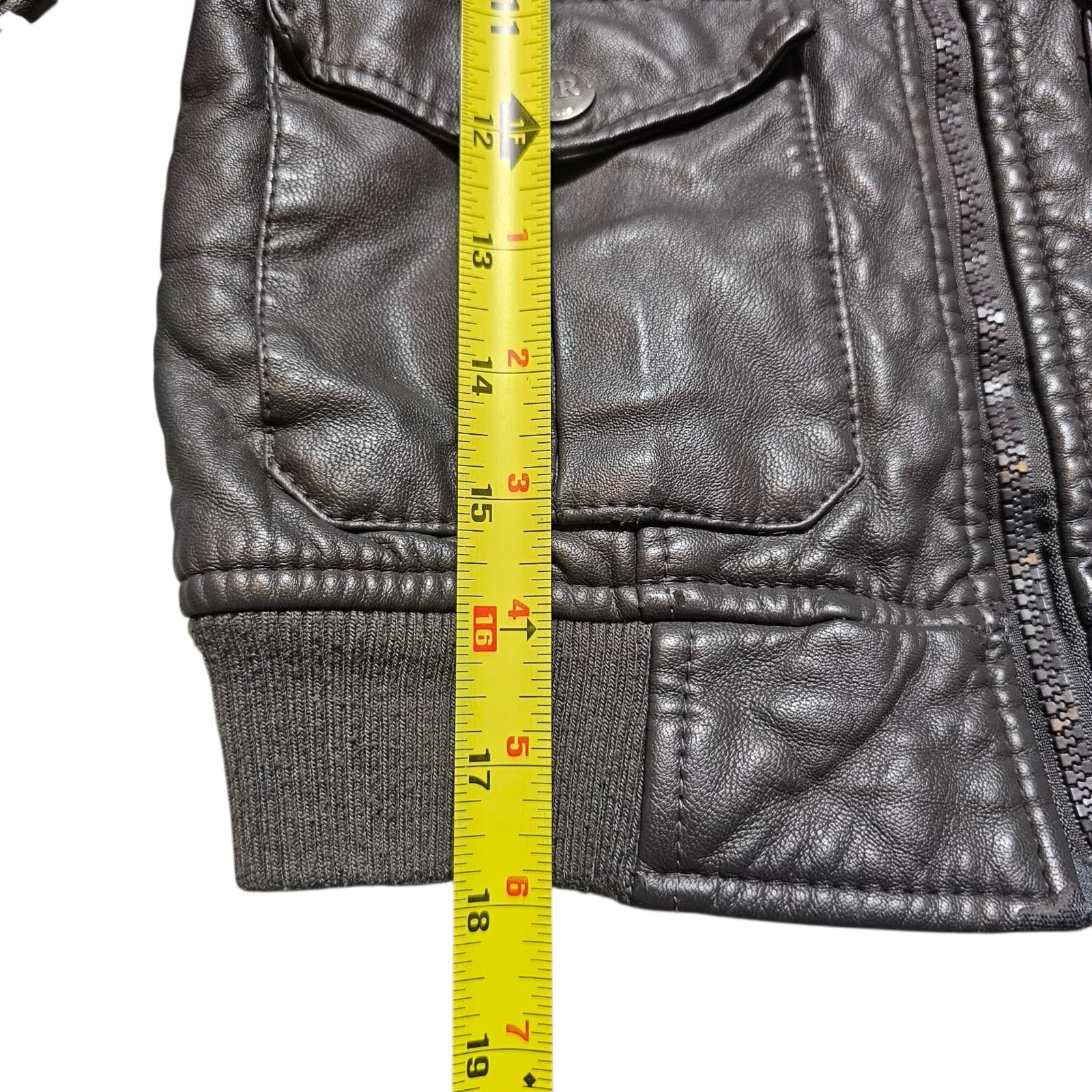 Urban Republic Hooded Faux Leather Bomber Jacket Boys Size 5/6 - Thumbnail 11