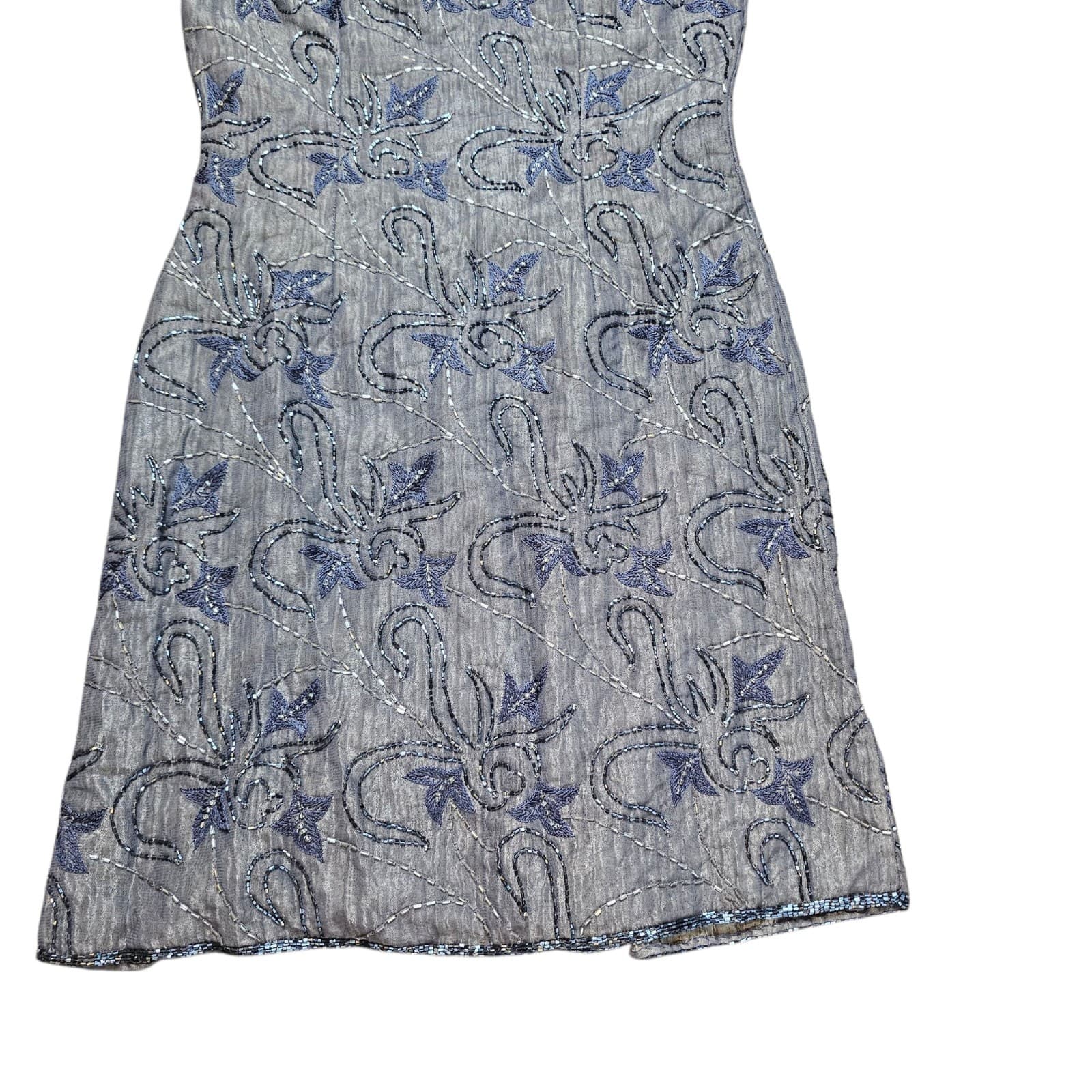 Chaudry Nwt Beadedand Embroidered Floral Dress Womans Size M - Thumbnail 3