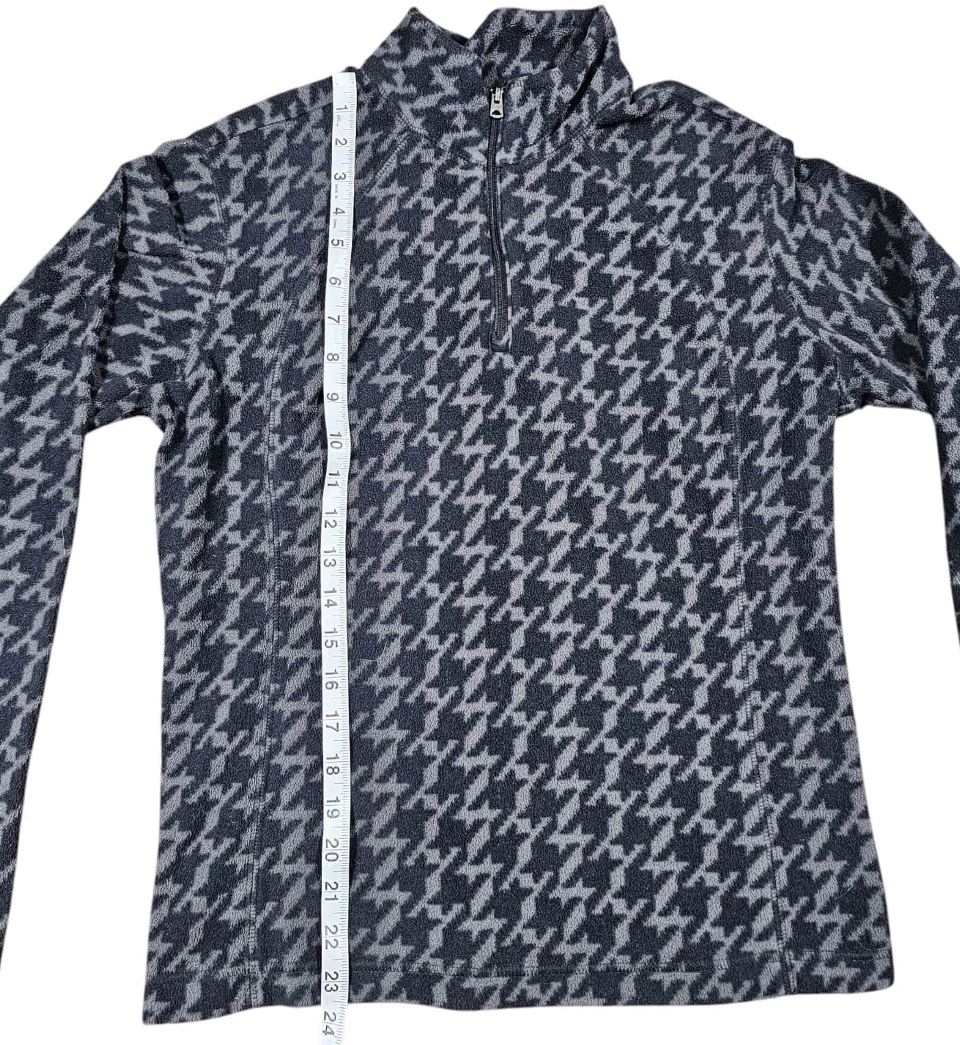 Columbia Gray Black Houndstooth Womans Size M 1/4 Zip Pull Over - Thumbnail 8
