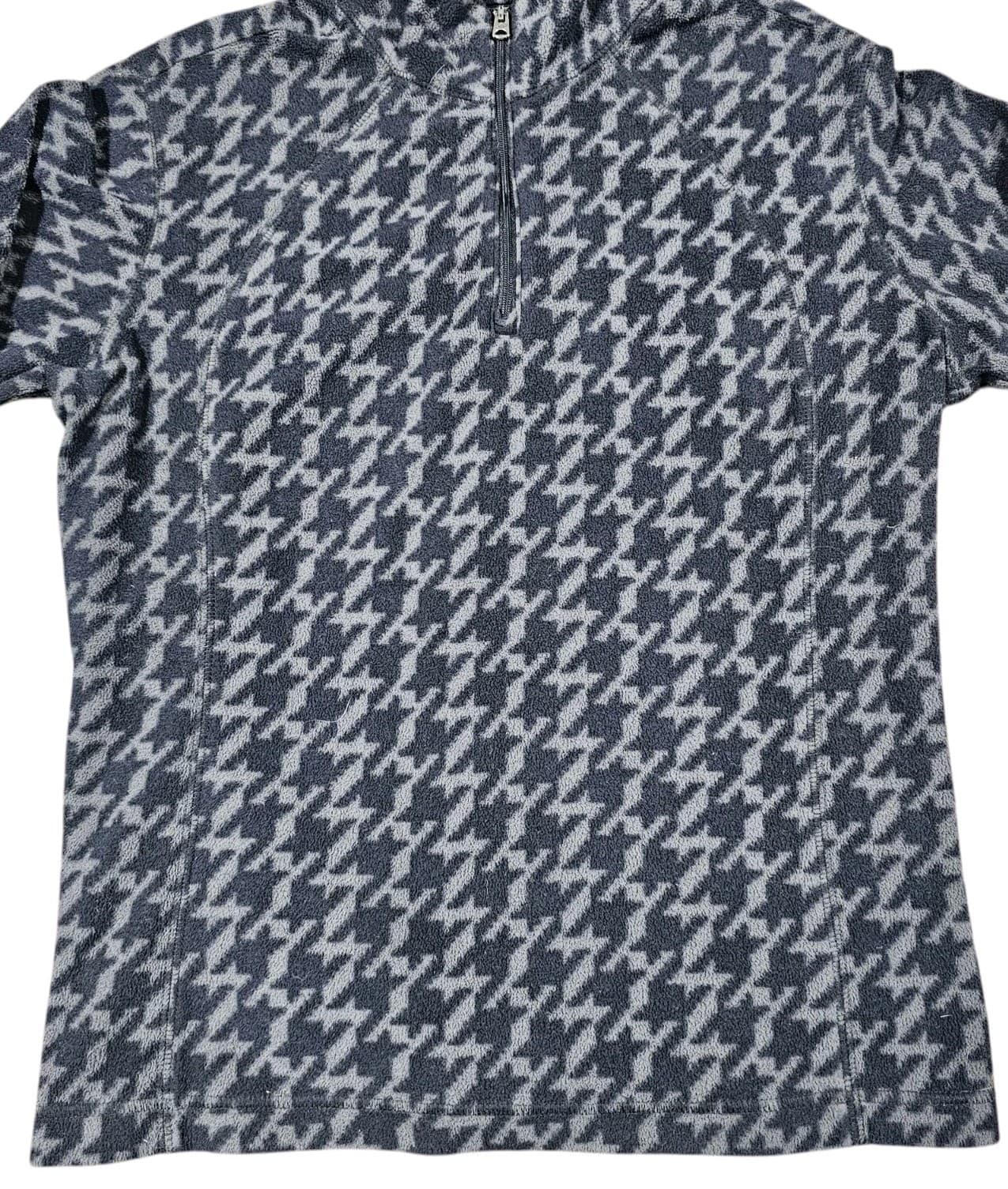Columbia Gray Black Houndstooth Womans Size M 1/4 Zip Pull Over - Thumbnail 3