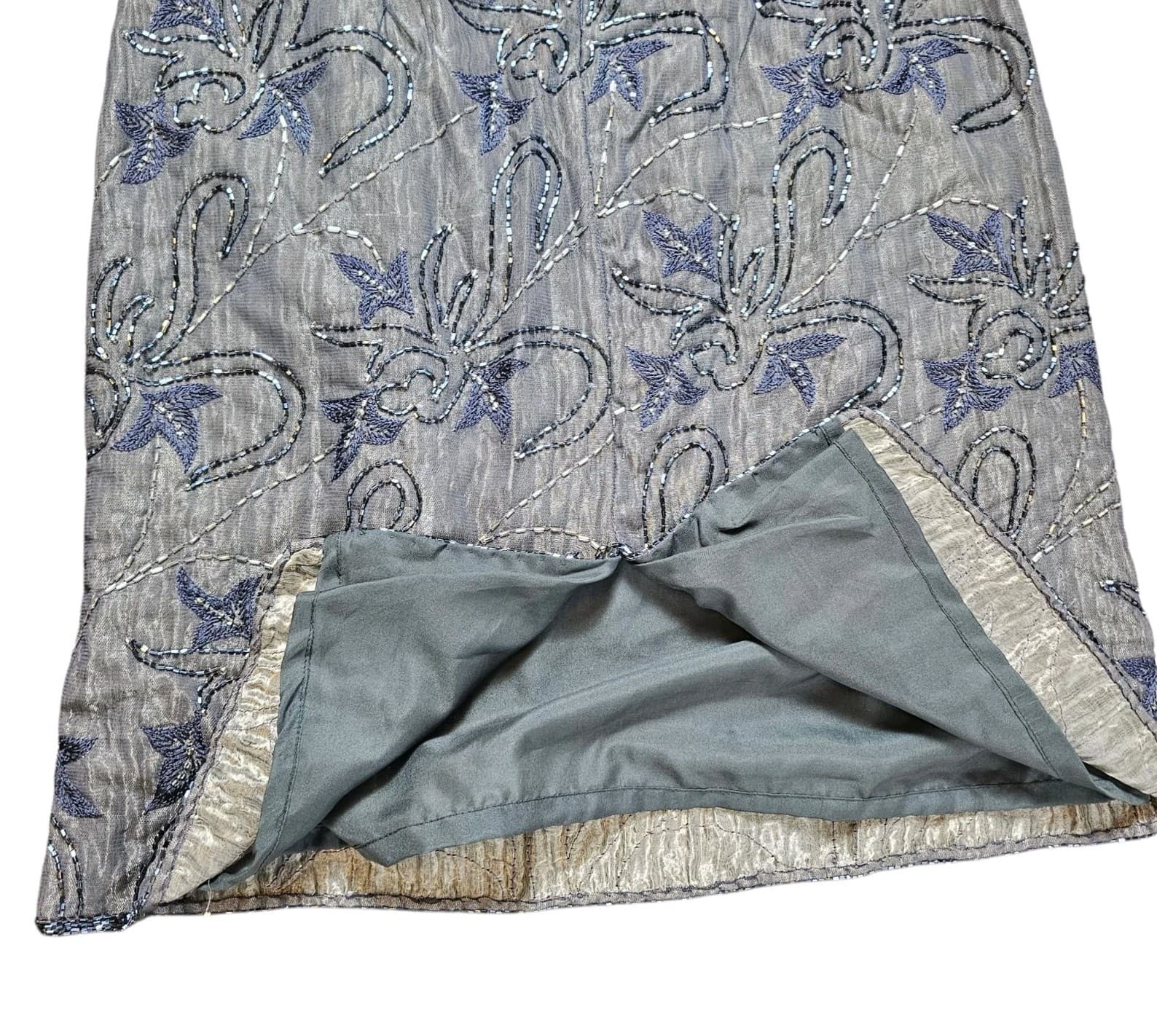 Chaudry Nwt Beadedand Embroidered Floral Dress Womans Size M - Thumbnail 7