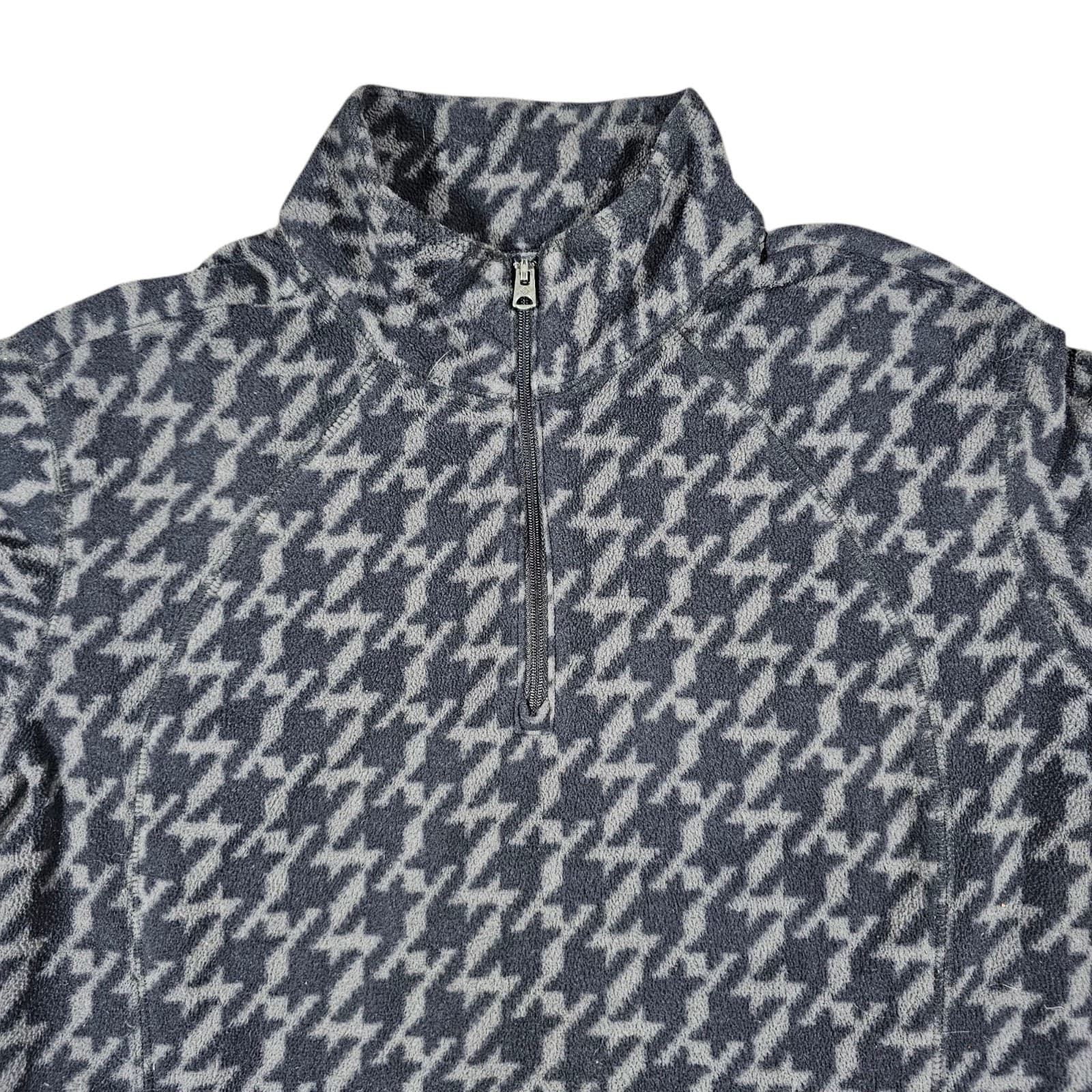 Columbia Gray Black Houndstooth Womans Size M 1/4 Zip Pull Over - Thumbnail 4