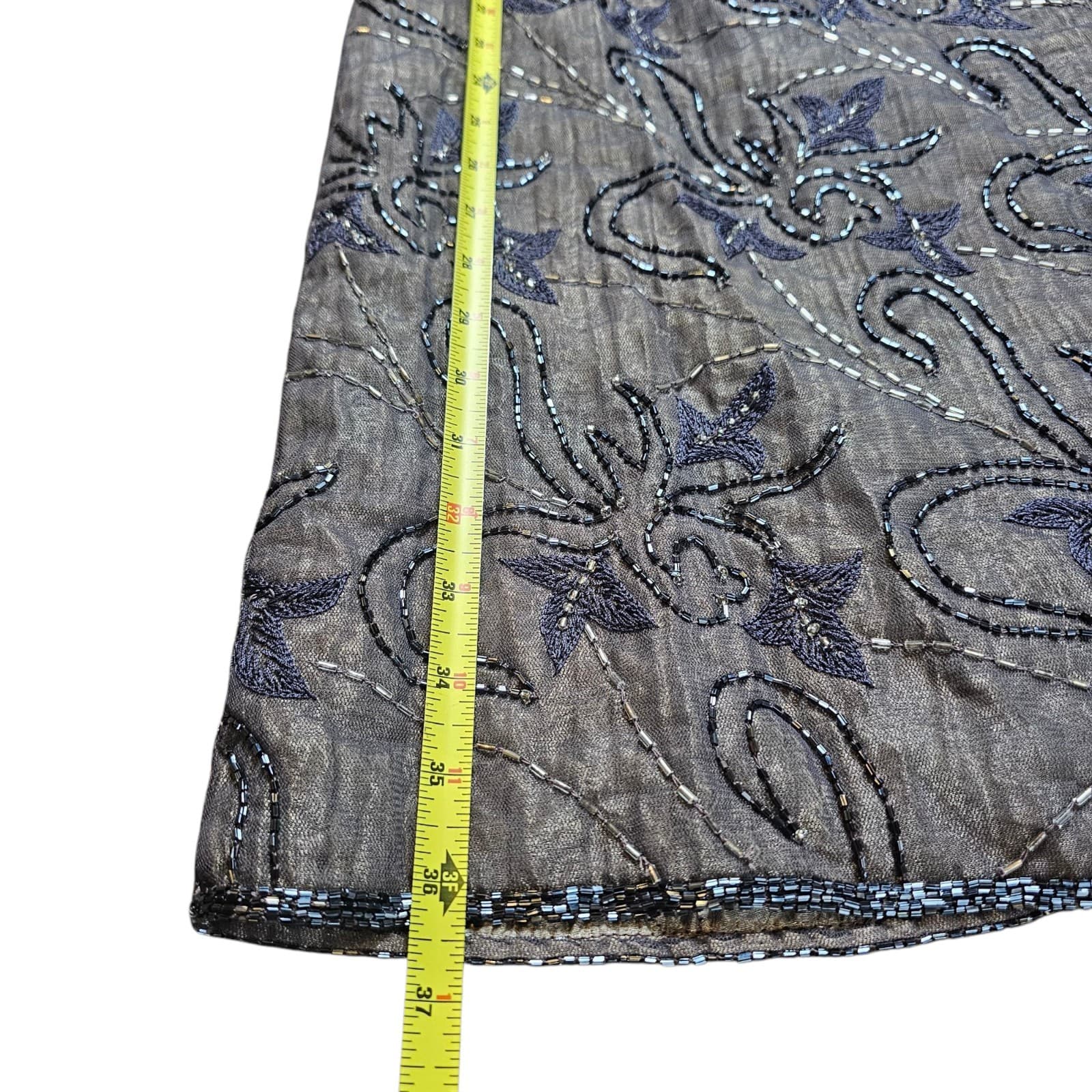 Chaudry Nwt Beadedand Embroidered Floral Dress Womans Size M - Thumbnail 11