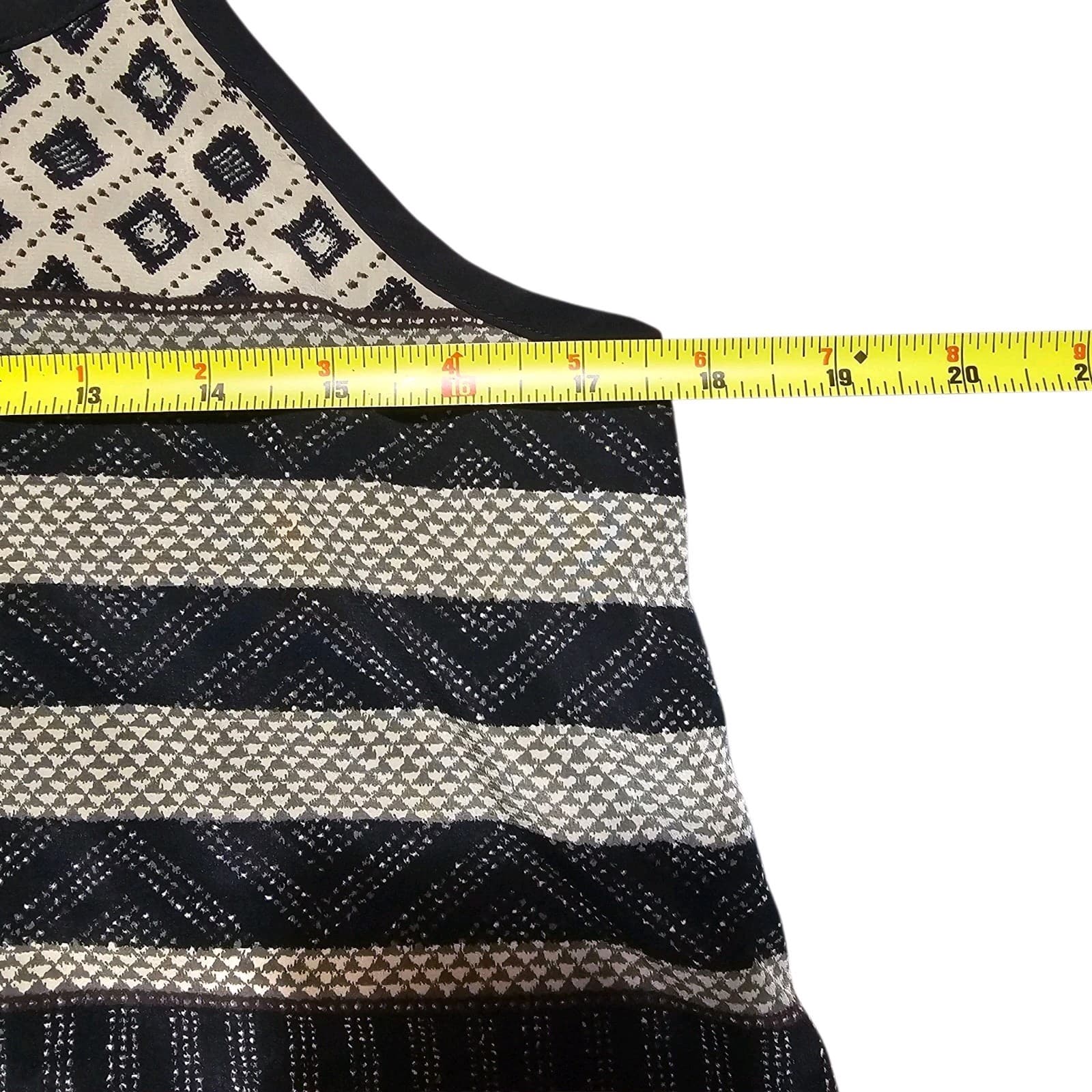 Athleta Halter Tank Top Black Green Boho Tribal Print Adjustable Tie Size Small - Thumbnail 8