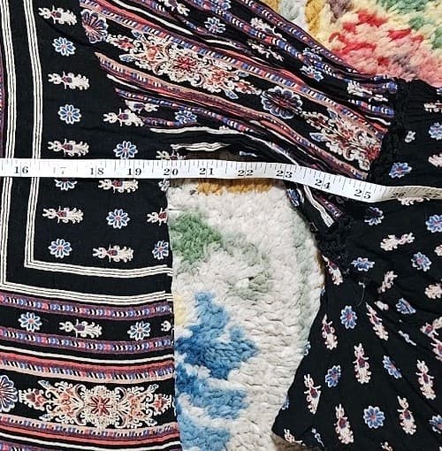Angie Boho Border Print Peasant Blouse Bell Sleeve Paisley Top Womans Size Large - Thumbnail 8