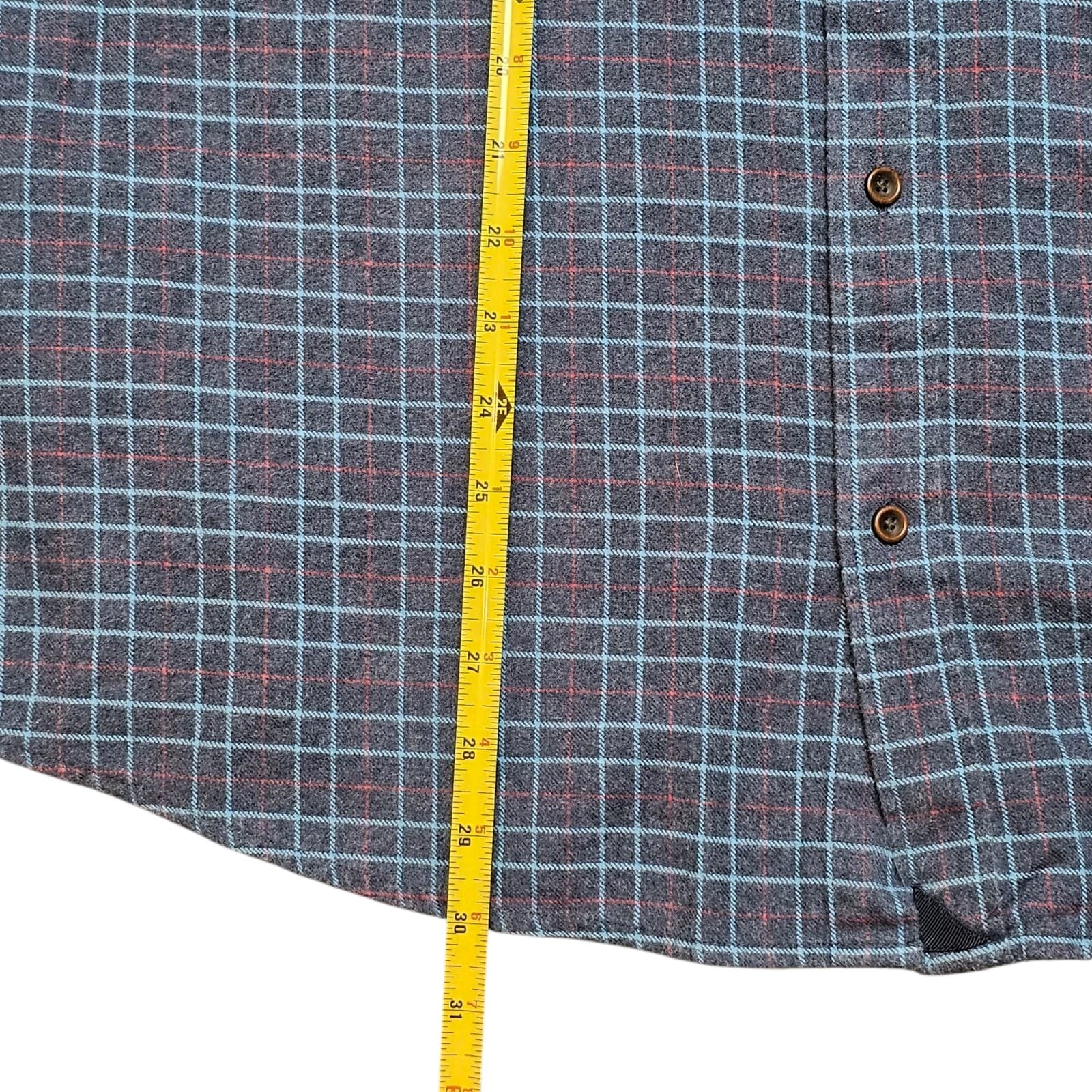 Untuckit Shirt Mens Xxl Blue Cotton Flannel Dress Button Up - Thumbnail 11