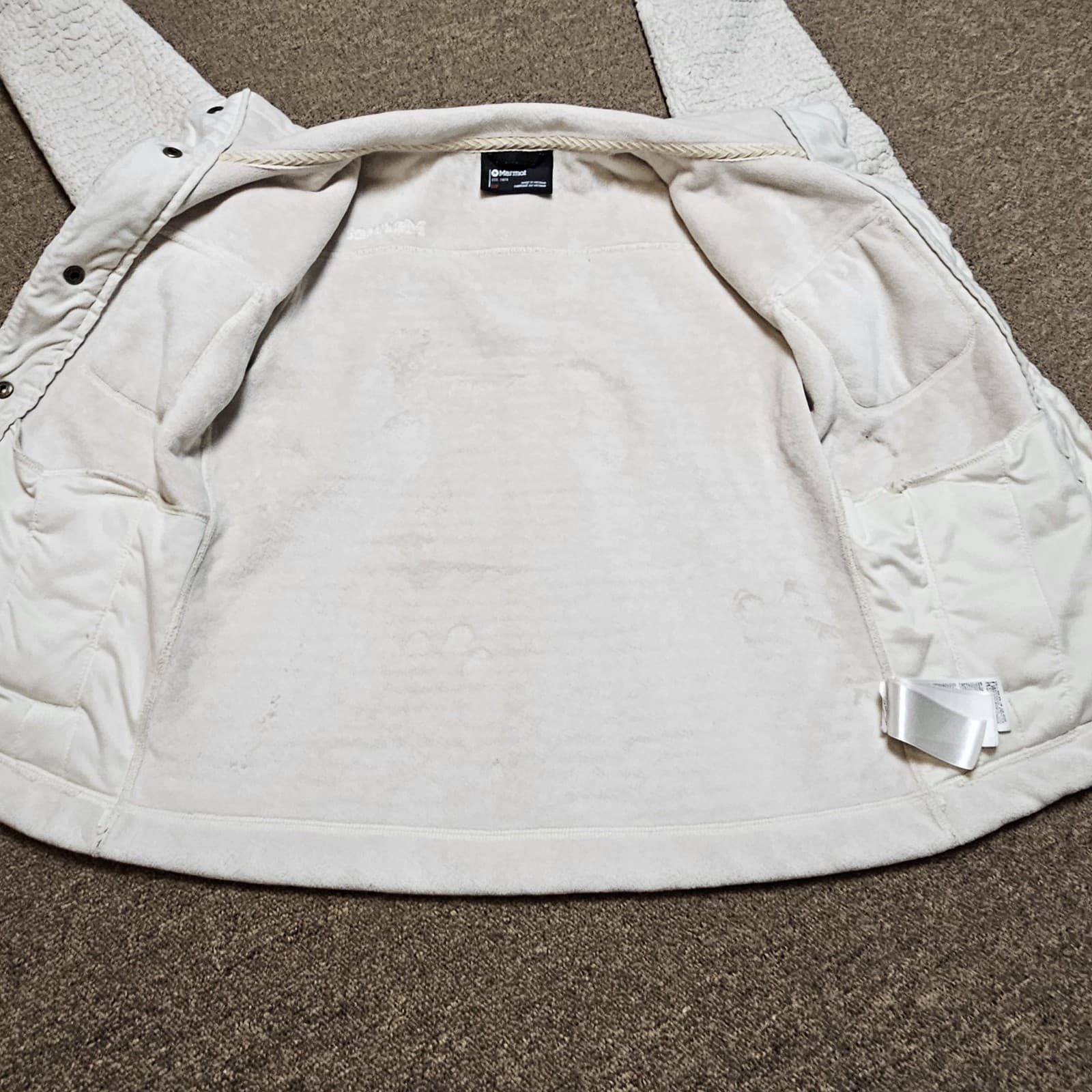 Marmot Fleece Jacket Button Up Casual Cream Sweater Women’s Size S/P - Thumbnail 14