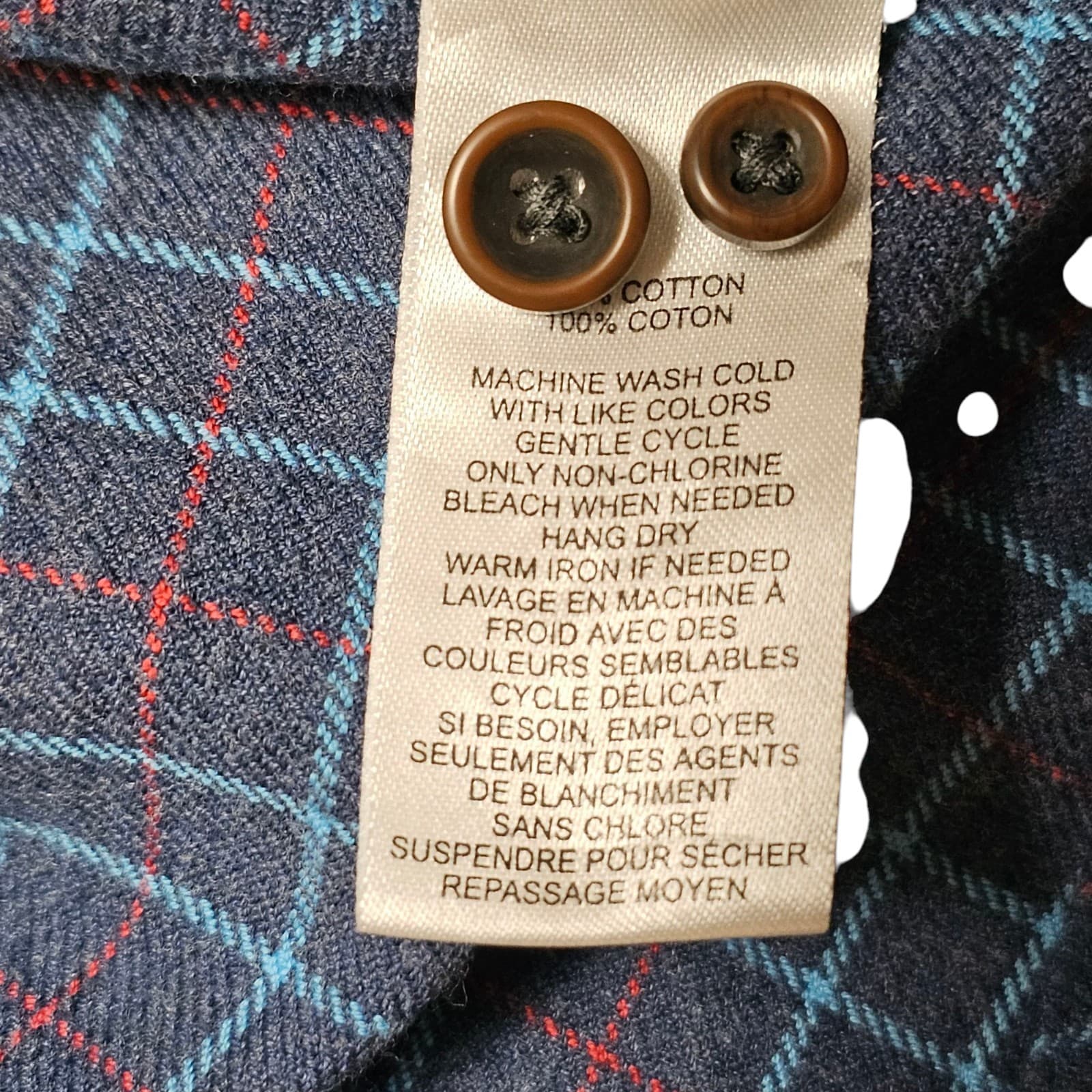Untuckit Shirt Mens Xxl Blue Cotton Flannel Dress Button Up - Thumbnail 9