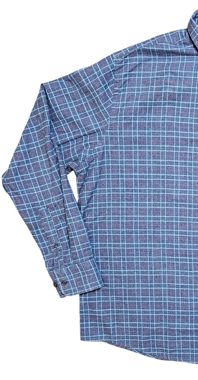Untuckit Shirt Mens Xxl Blue Cotton Flannel Dress Button Up - Thumbnail 3