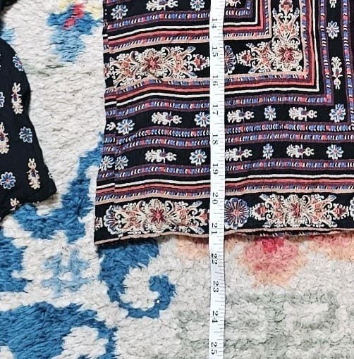 Angie Boho Border Print Peasant Blouse Bell Sleeve Paisley Top Womans Size Large - Thumbnail 7