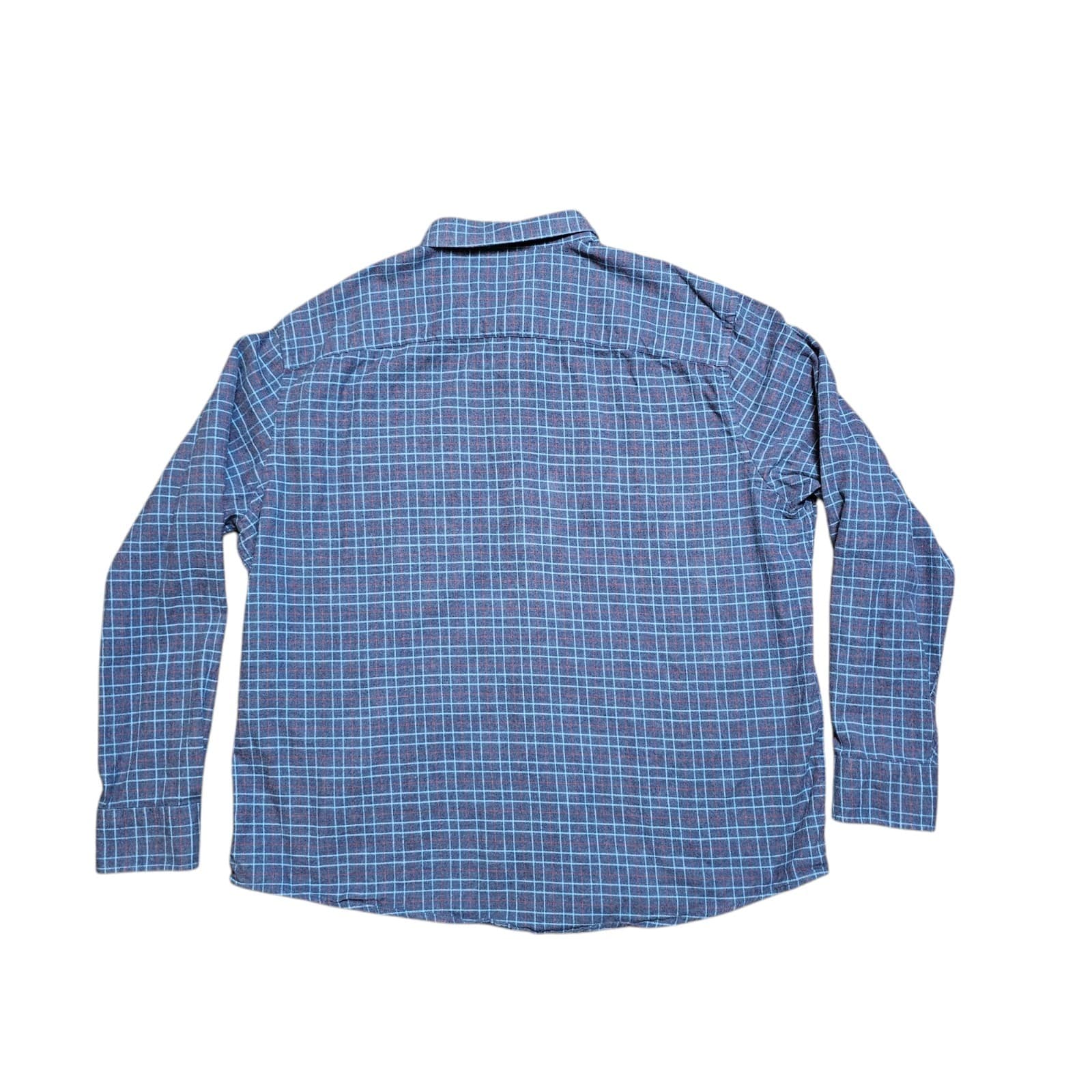 Untuckit Shirt Mens Xxl Blue Cotton Flannel Dress Button Up - Thumbnail 6