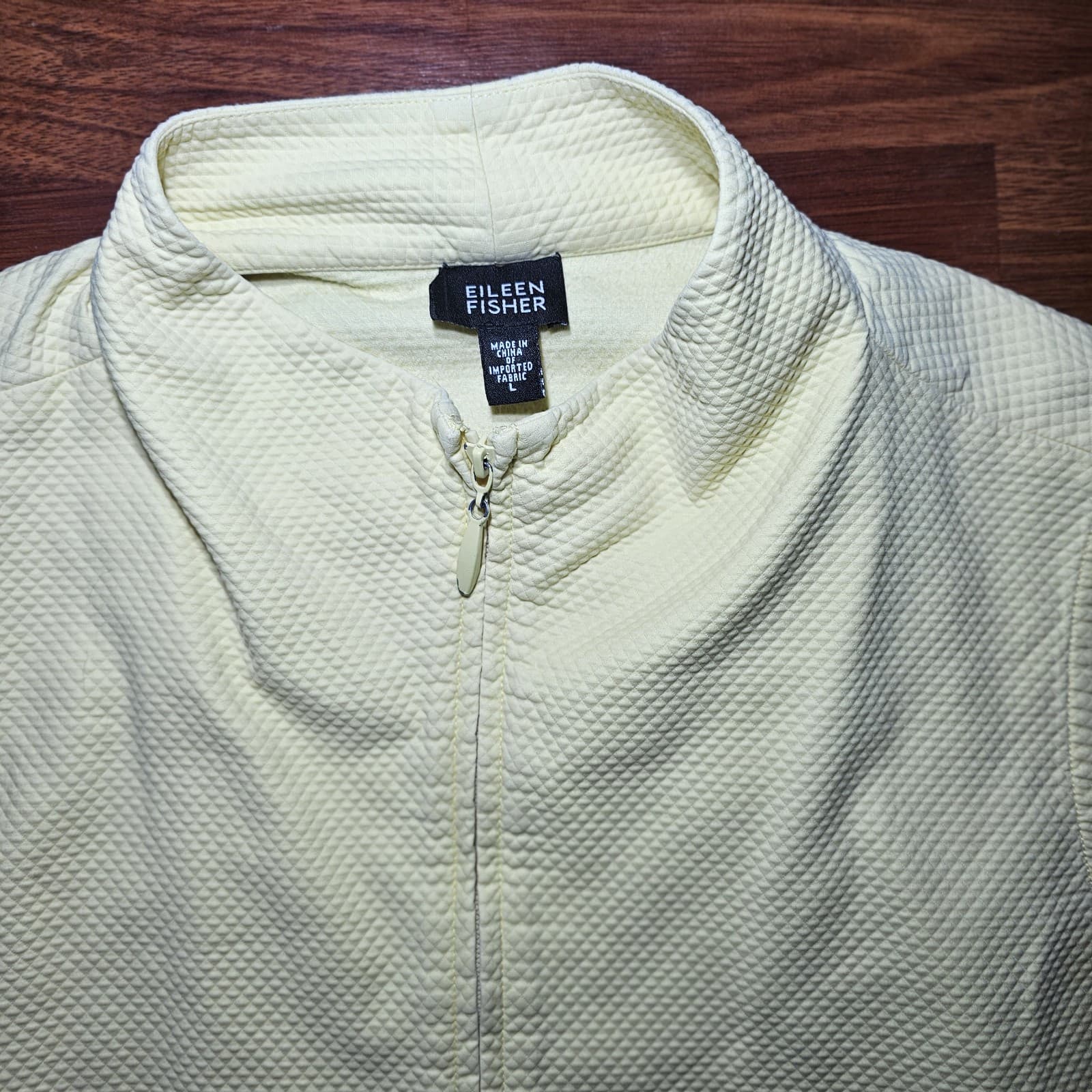 Eilewn Fisher Women's Size L Vest Yellow 2 Pockets Fleece Lined - Thumbnail 5