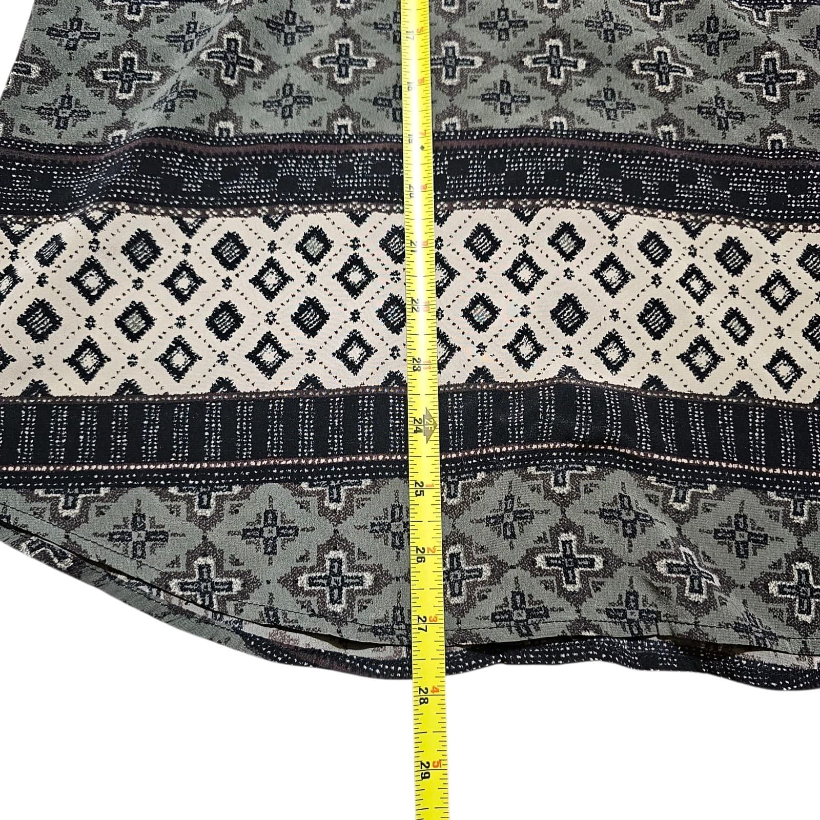 Athleta Halter Tank Top Black Green Boho Tribal Print Adjustable Tie Size Small - Thumbnail 7