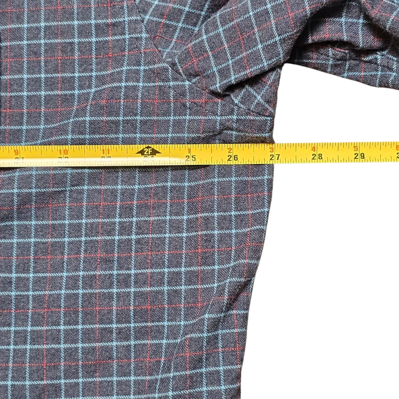 Untuckit Shirt Mens Xxl Blue Cotton Flannel Dress Button Up - Thumbnail 12