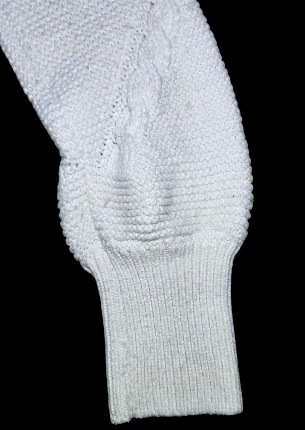 Banana Republic Cable Knit Sweater womans White Long Sleeve Size Small - Thumbnail 3
