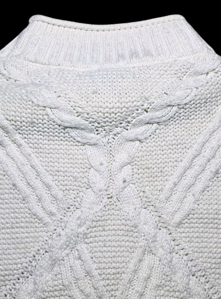 Banana Republic Cable Knit Sweater womans White Long Sleeve Size Small - Thumbnail 18