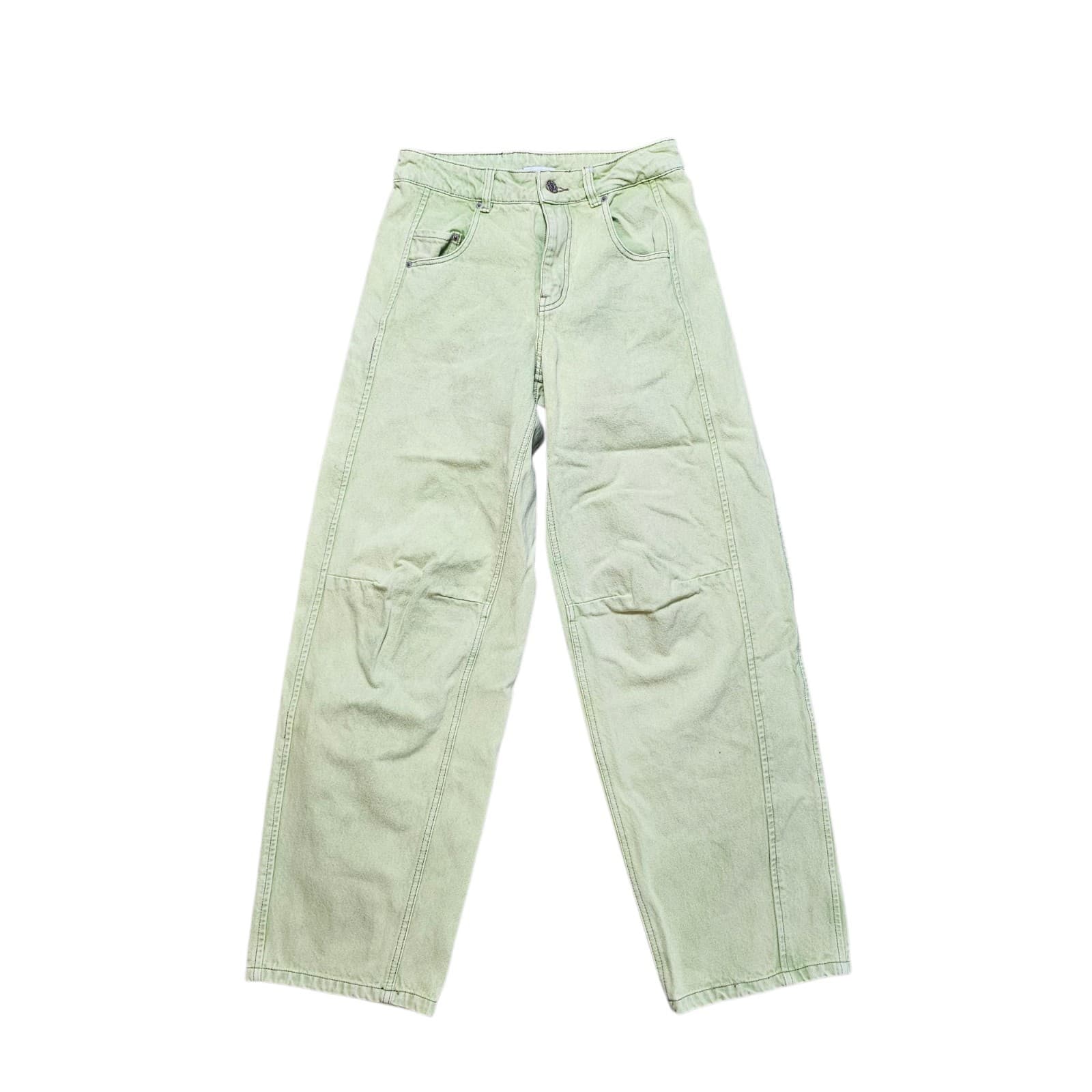 BDG Urban Outfitters High Waisted Green Pants Wide Leg Casual Size 28x30 - Thumbnail 2