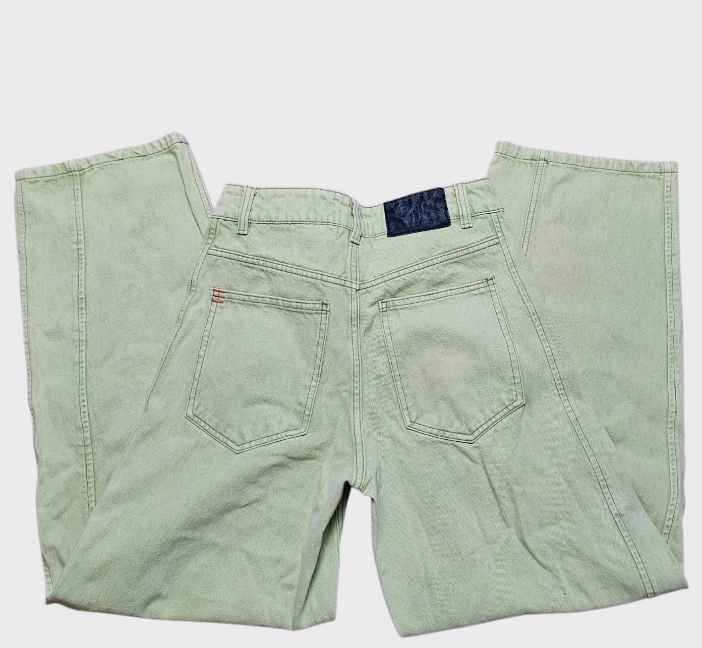BDG Urban Outfitters High Waisted Green Pants Wide Leg Casual Size 28x30