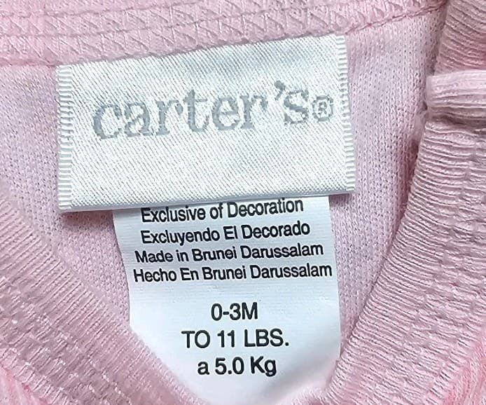 Carters One Peice Girls O-3 Months 11 Pounds Pink Floral Pattern - Thumbnail 3