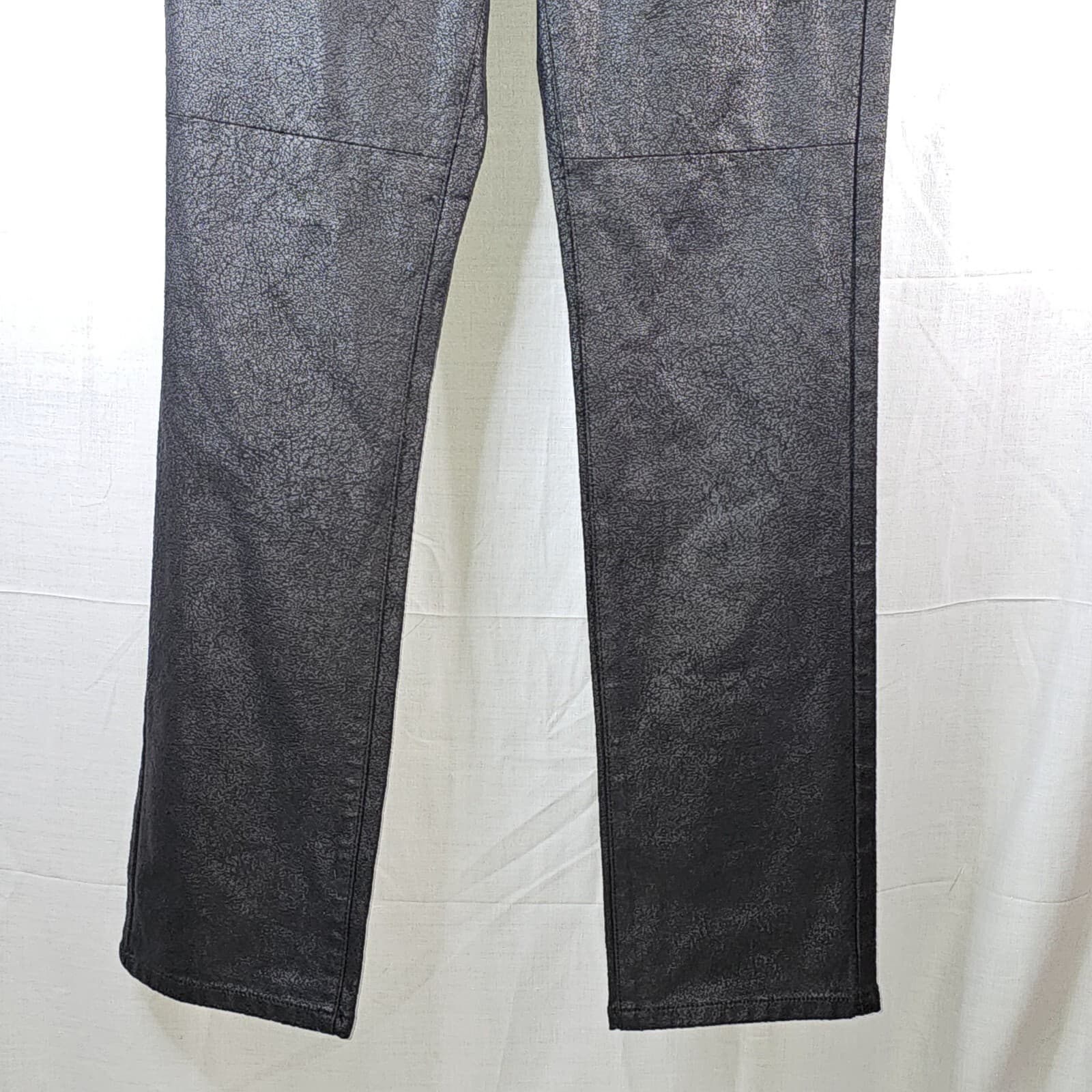 Nydj Legging Pants Black Shiny Skinny Fit Womans Size 2p - Thumbnail 2
