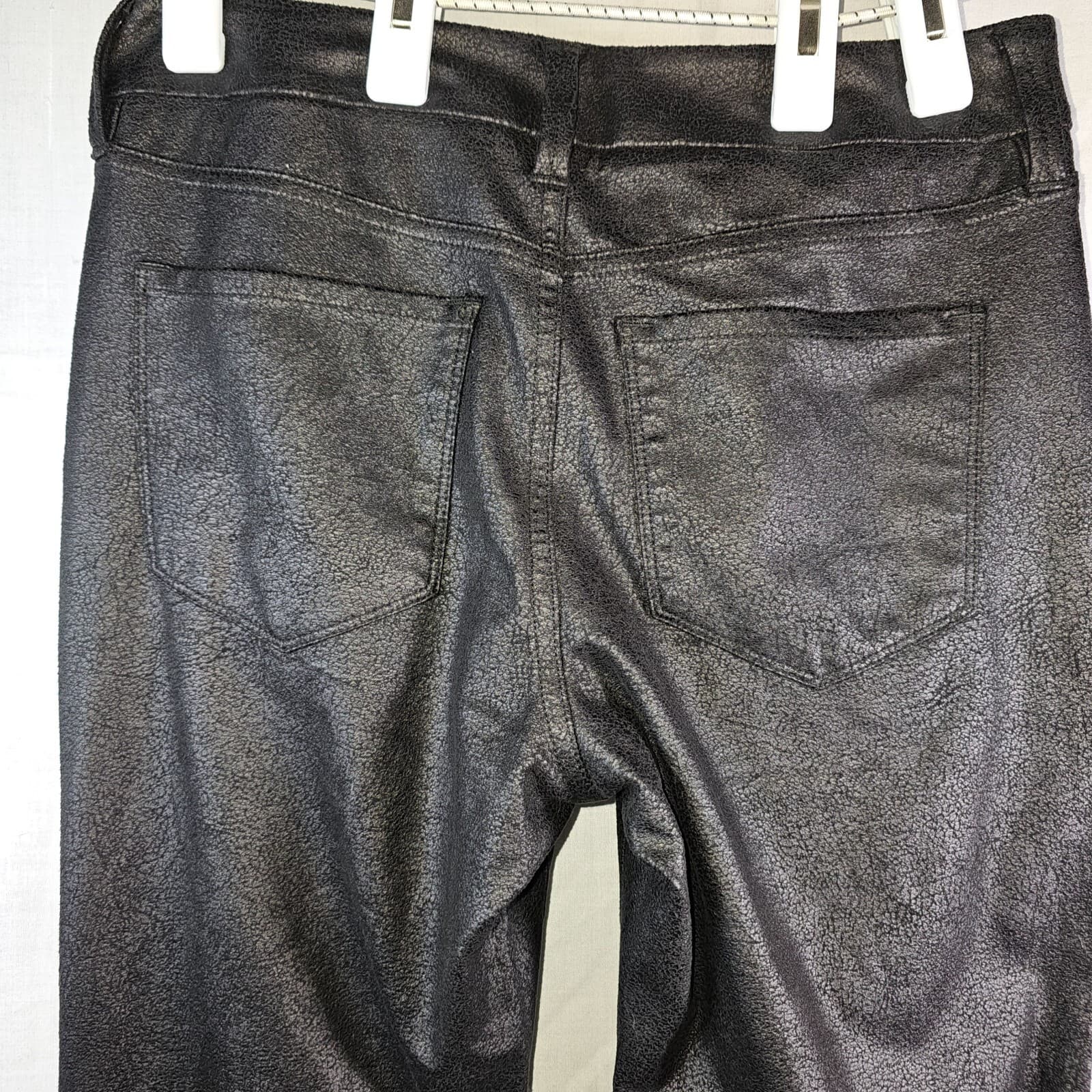 Nydj Legging Pants Black Shiny Skinny Fit Womans Size 2p - Thumbnail 5