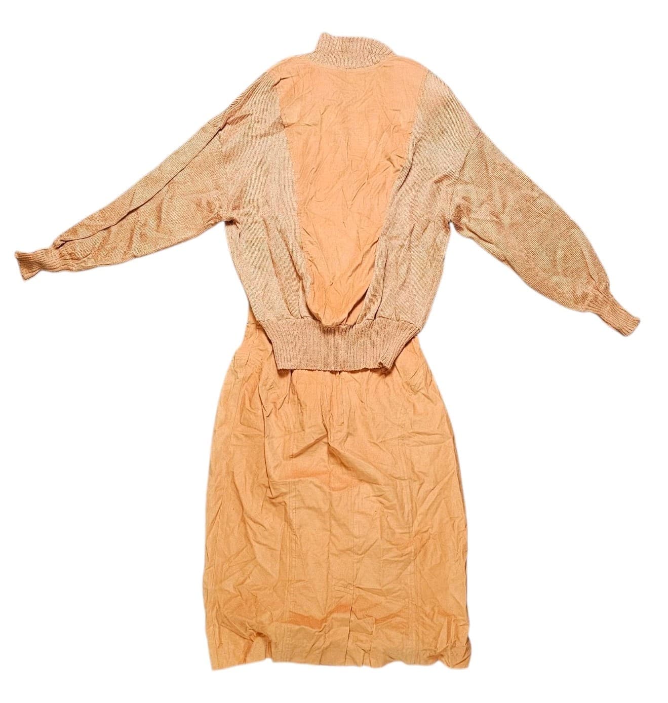 Vintage 1980s MARC D'ALCY Dolman Sleeves Deep V Sweater And Skirt - Thumbnail 5