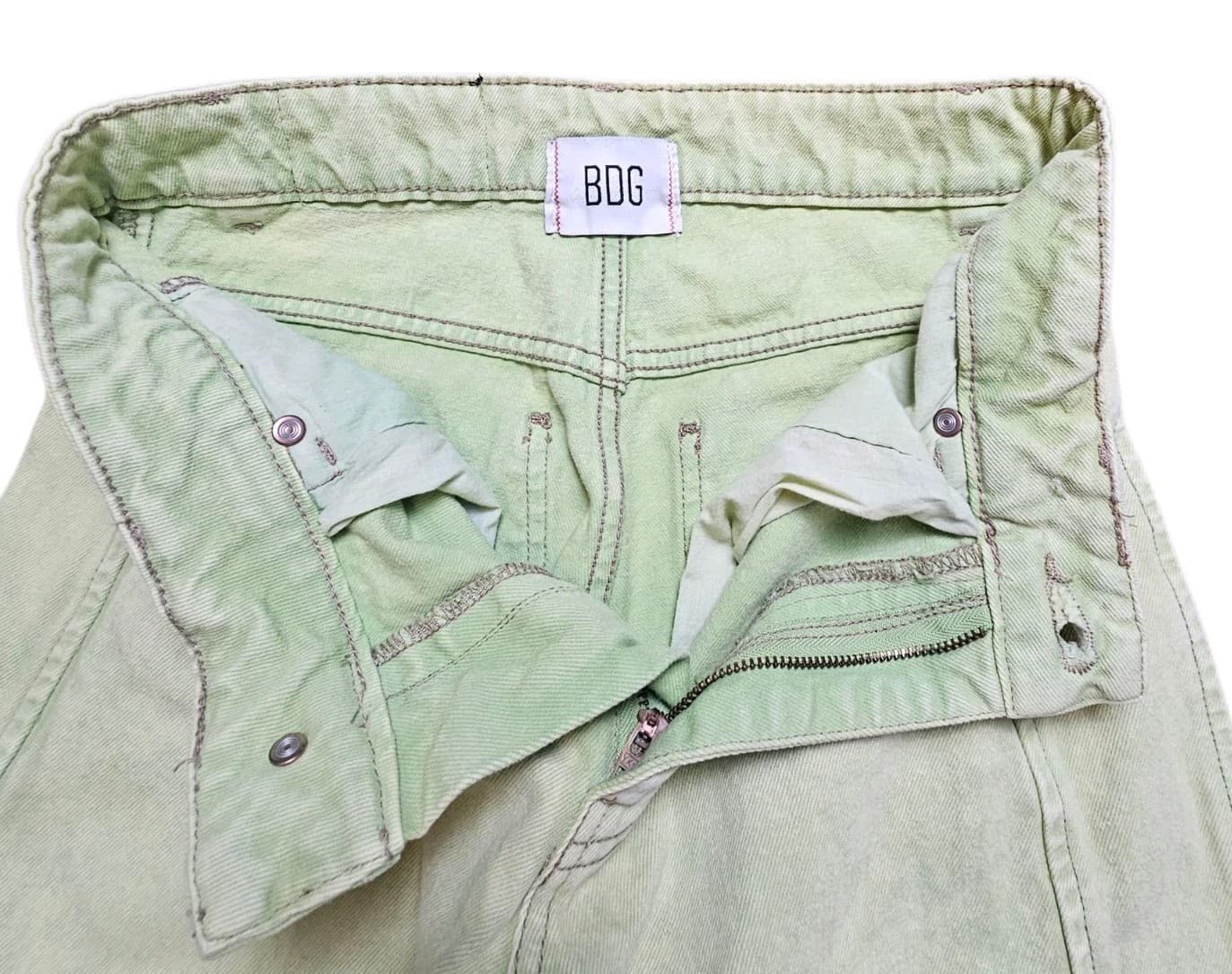 BDG Urban Outfitters High Waisted Green Pants Wide Leg Casual Size 28x30 - Thumbnail 15