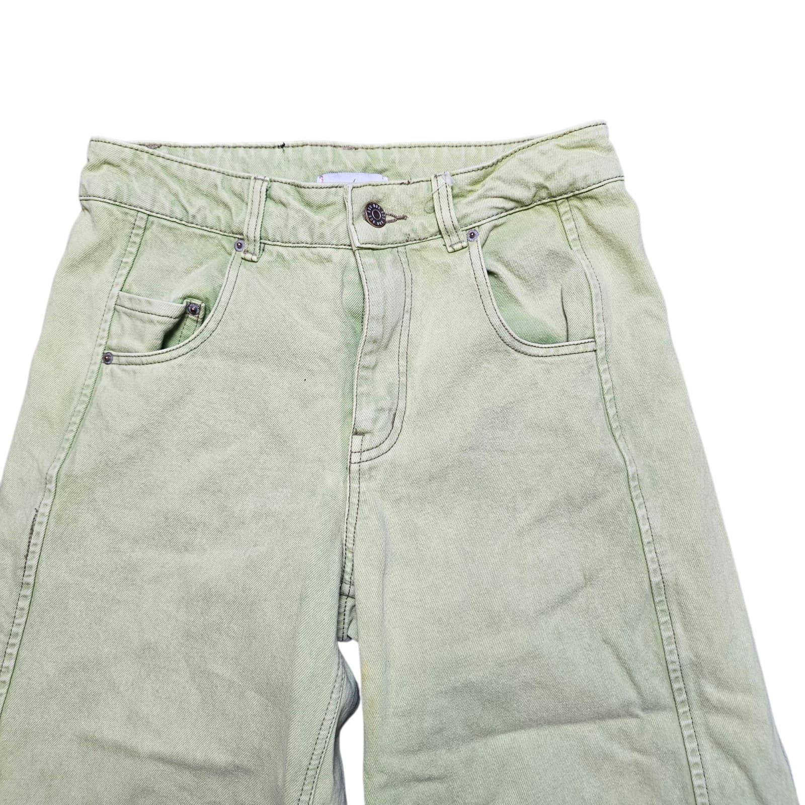 BDG Urban Outfitters High Waisted Green Pants Wide Leg Casual Size 28x30 - Thumbnail 3