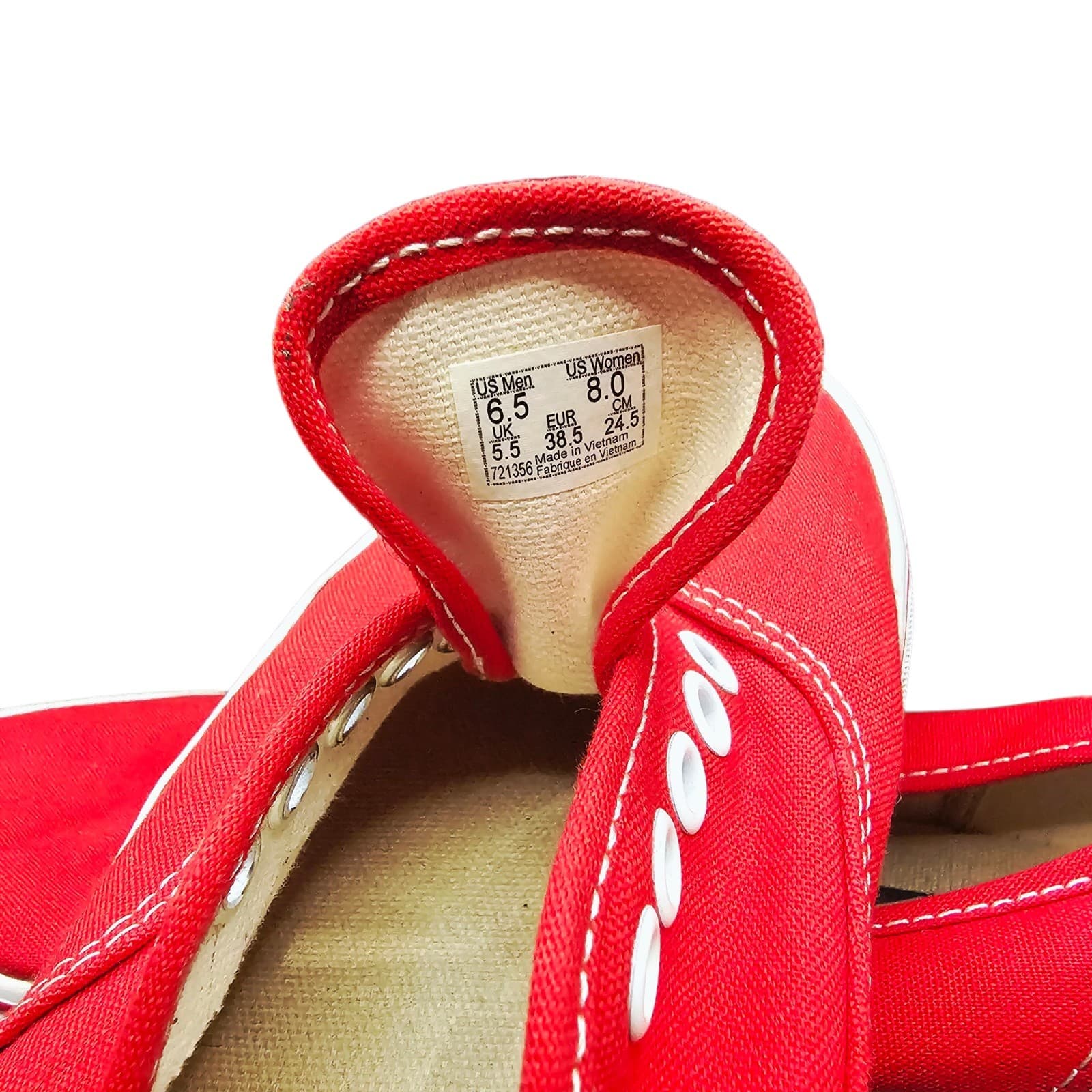 Vans Old School Racer Red Classics Size Men's 6.5 Womans 8 - Thumbnail 2