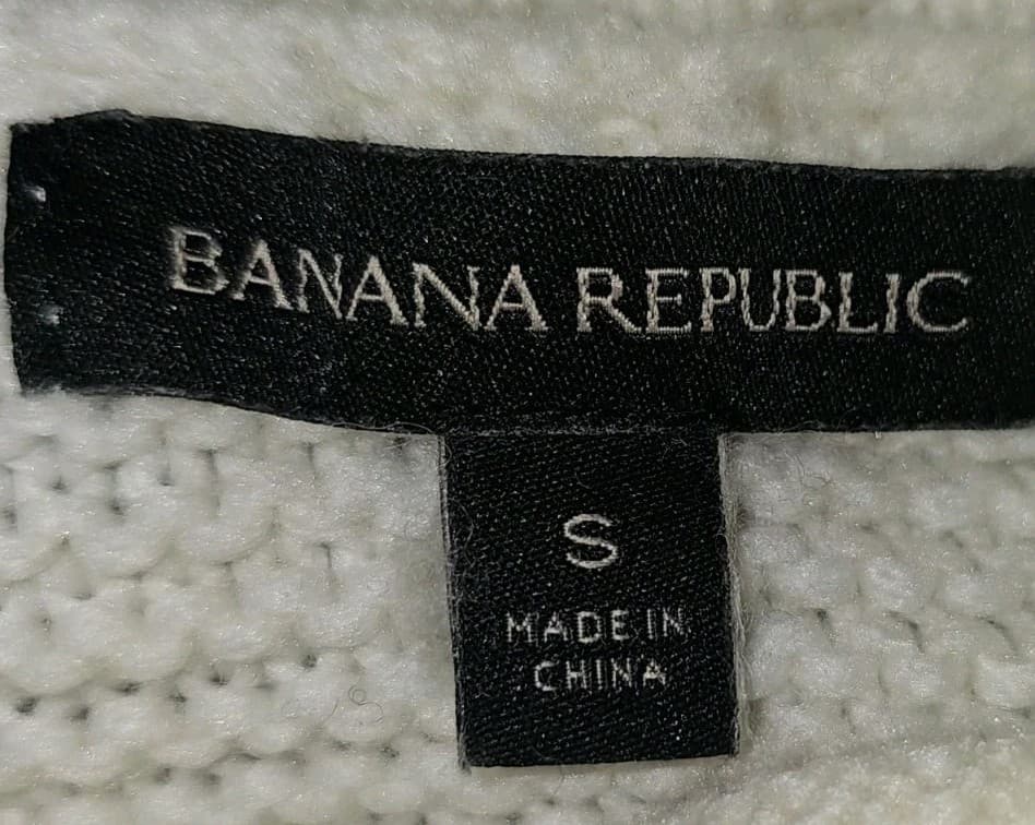 Banana Republic Cable Knit Sweater womans White Long Sleeve Size Small - Thumbnail 11