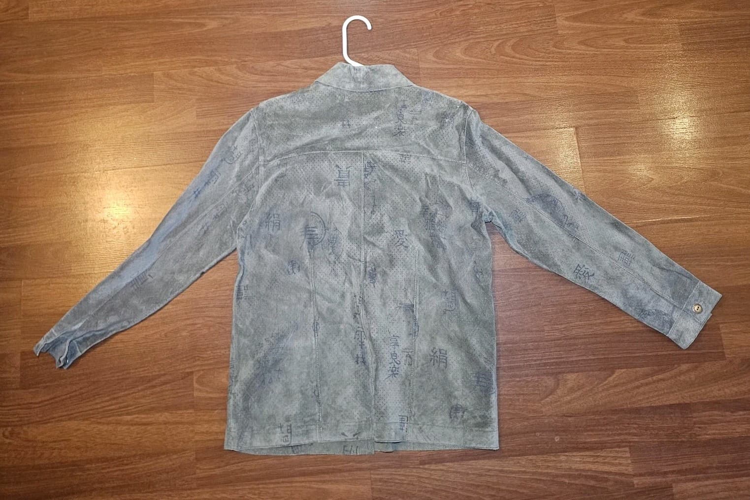Chicos 100% Leather Button Up Japanese Print - Thumbnail 8