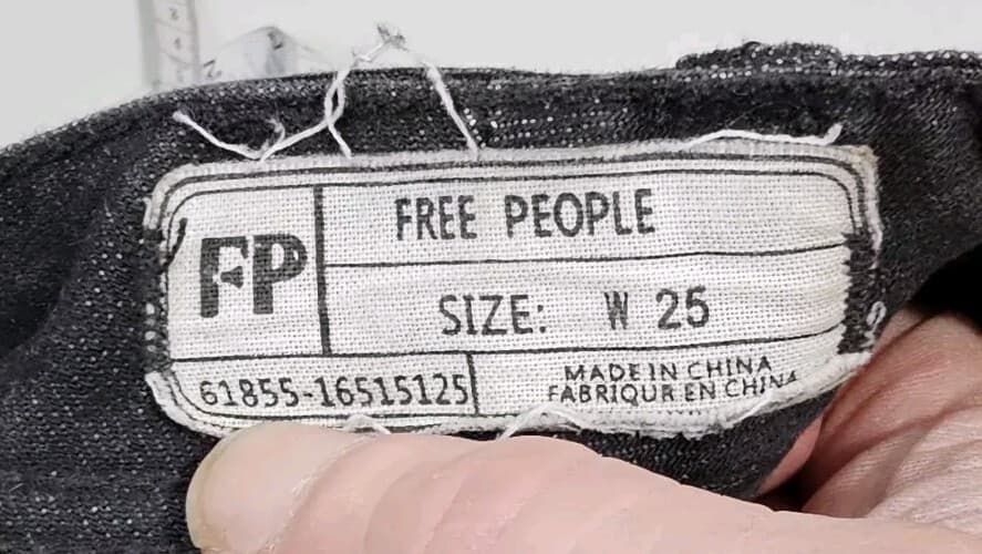 Free People Jeans Womens 25 Black Fade Stretch Midrise Skinny Distressed Raw Hem - Thumbnail 9