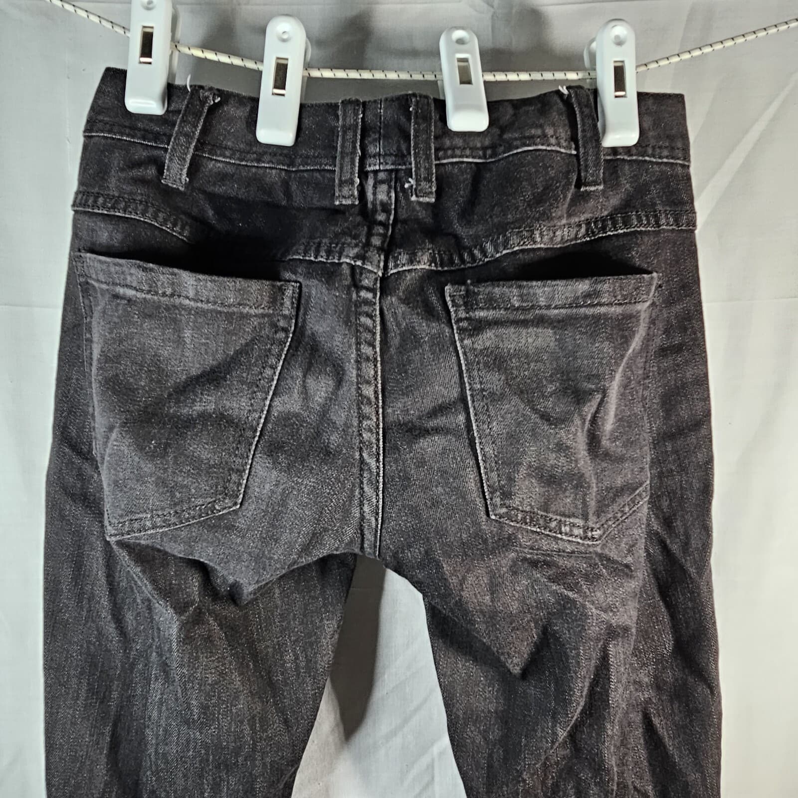 Free People Jeans Womens 25 Black Fade Stretch Midrise Skinny Distressed Raw Hem - Thumbnail 7