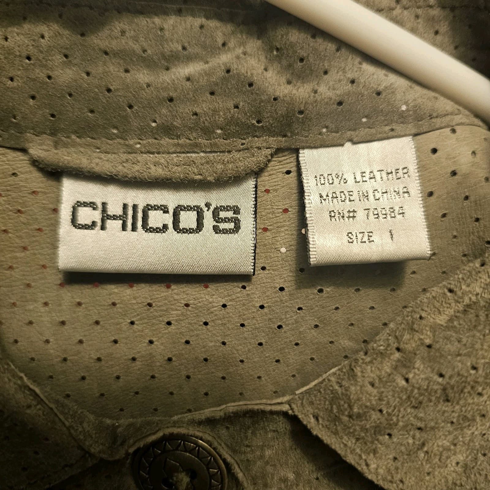 Chicos 100% Leather Button Up Japanese Print - Thumbnail 16