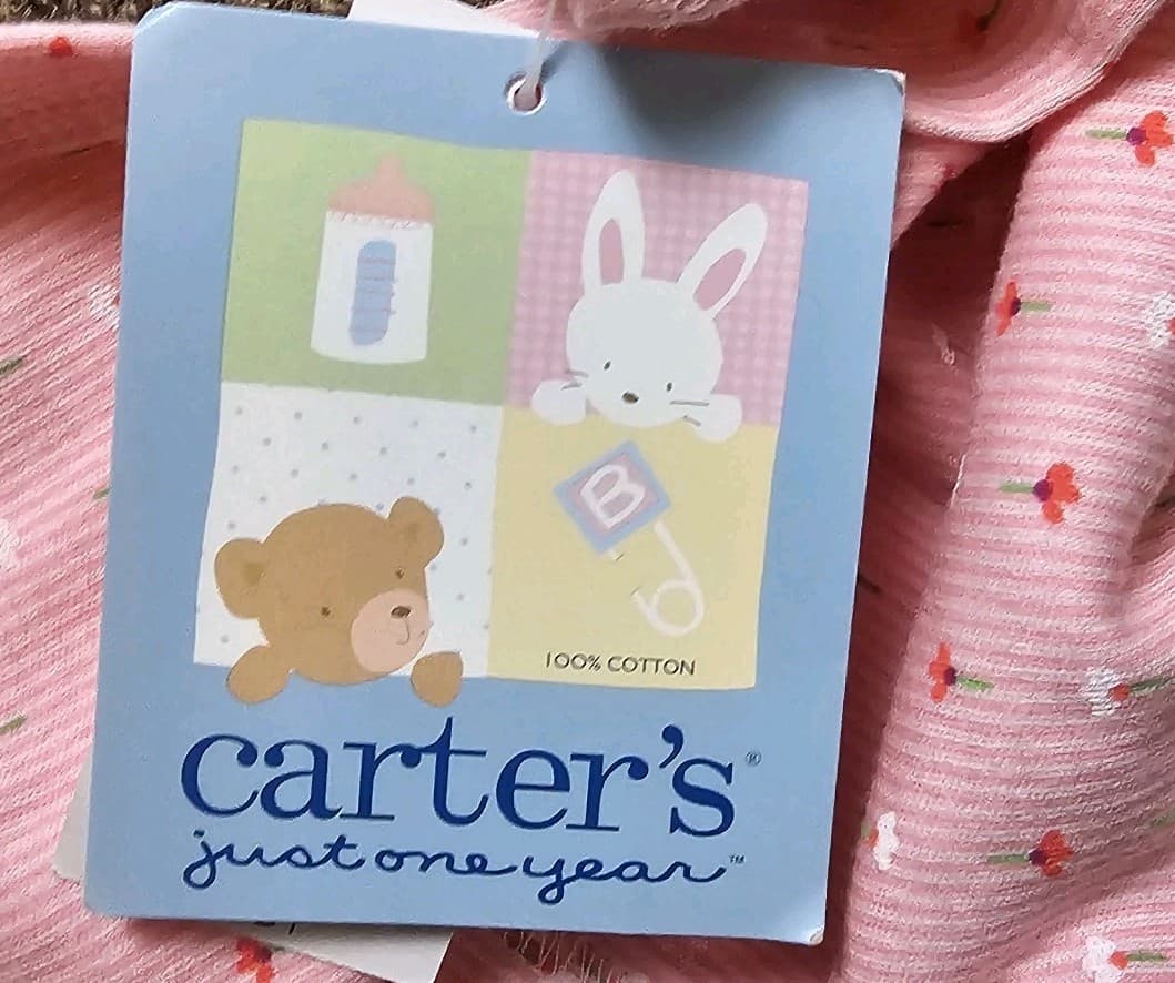 Carters One Peice Girls O-3 Months 11 Pounds Pink Floral Pattern - Thumbnail 4