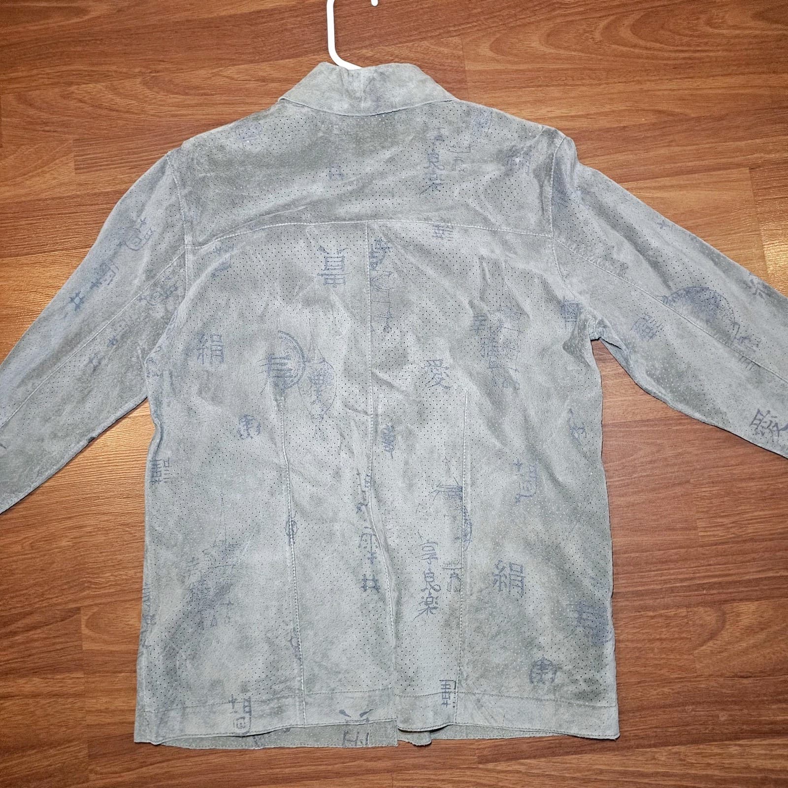 Chicos 100% Leather Button Up Japanese Print - Thumbnail 9
