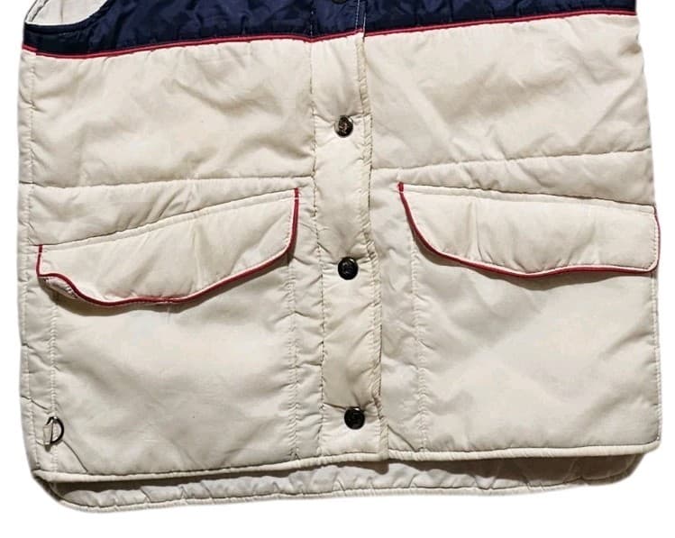 Vintage Camel White Blue And Red Men’s Puffer Vest Size Small - Thumbnail 4
