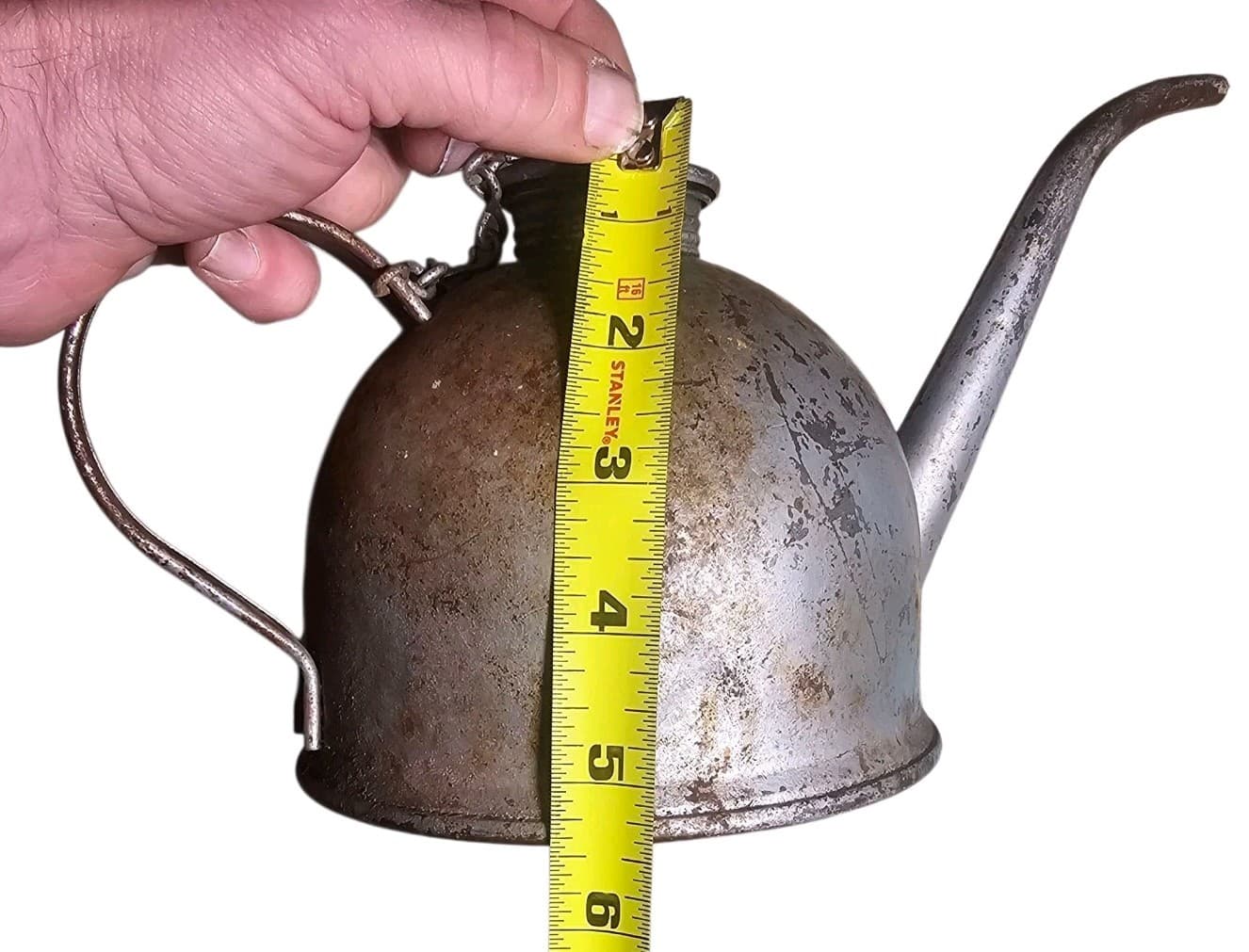 Vintage Antique Eagle Tea Pot Style Oiller Oil Can - Thumbnail 7