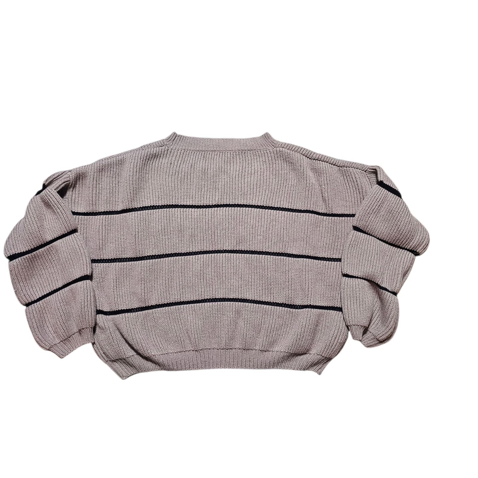 Charlotte Russe Women's Brown Black Knitted Crop Top Sweater - Size XL(No Tag) - Thumbnail 6