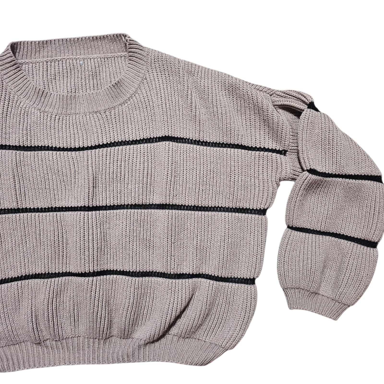 Charlotte Russe Women's Brown Black Knitted Crop Top Sweater - Size XL(No Tag) - Thumbnail 5