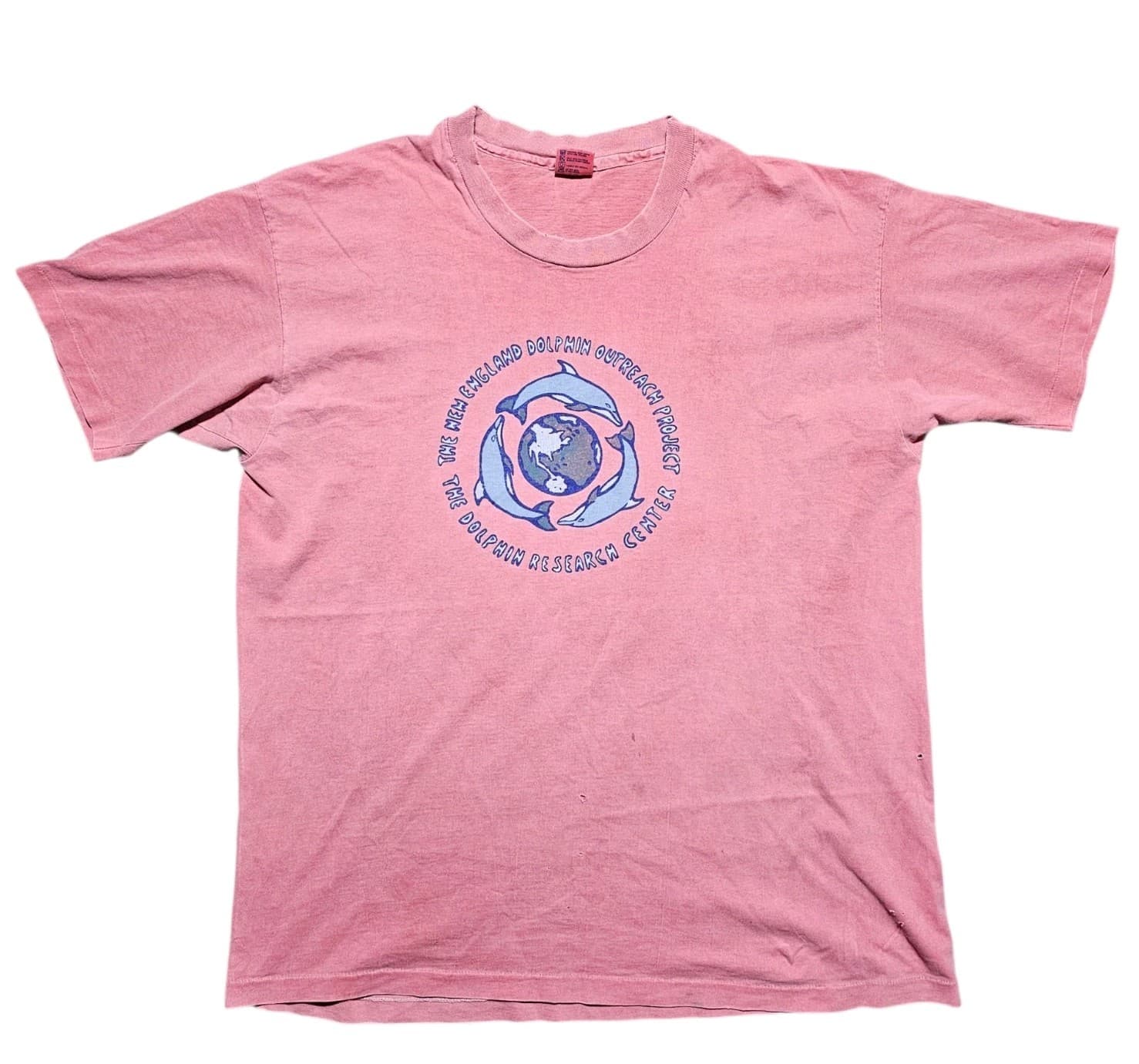 Vtg 90s Island Dolphin Outreach Project T-Shirt 2X Anvil SINGLE STITCH Thrashed