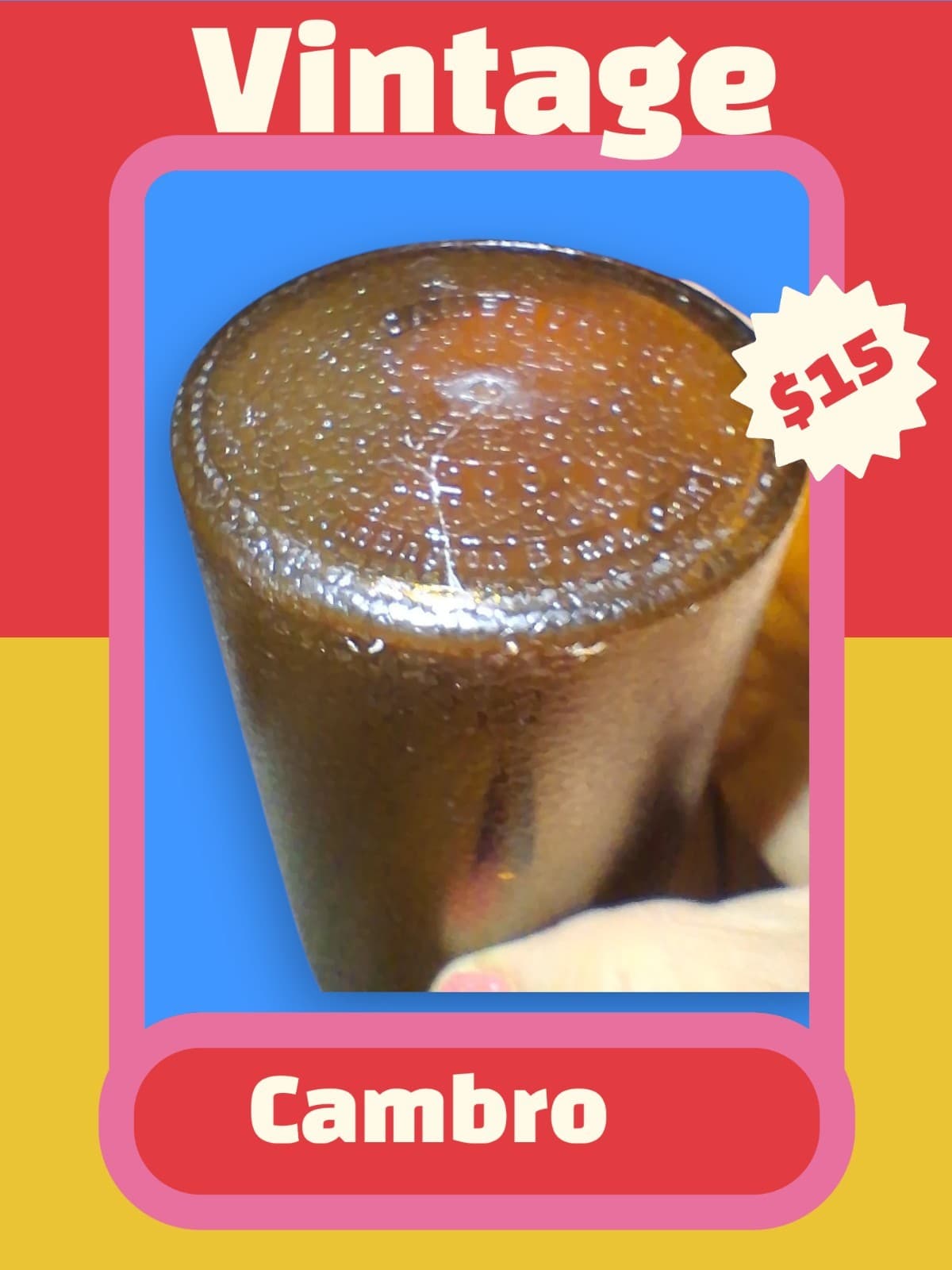 Cambro Vintage Brown Plastic Cups - Thumbnail 5