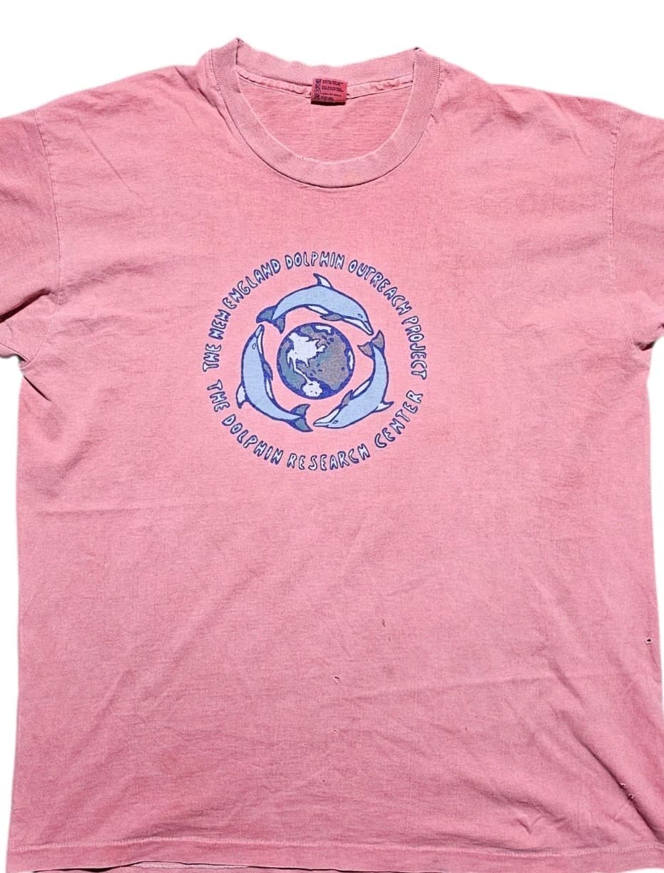 Vtg 90s Island Dolphin Outreach Project T-Shirt 2X Anvil SINGLE STITCH Thrashed - Thumbnail 2