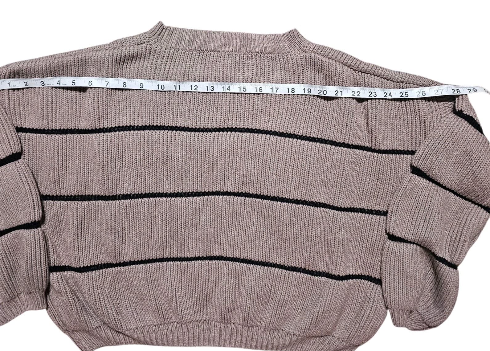 Charlotte Russe Women's Brown Black Knitted Crop Top Sweater - Size XL(No Tag) - Thumbnail 10