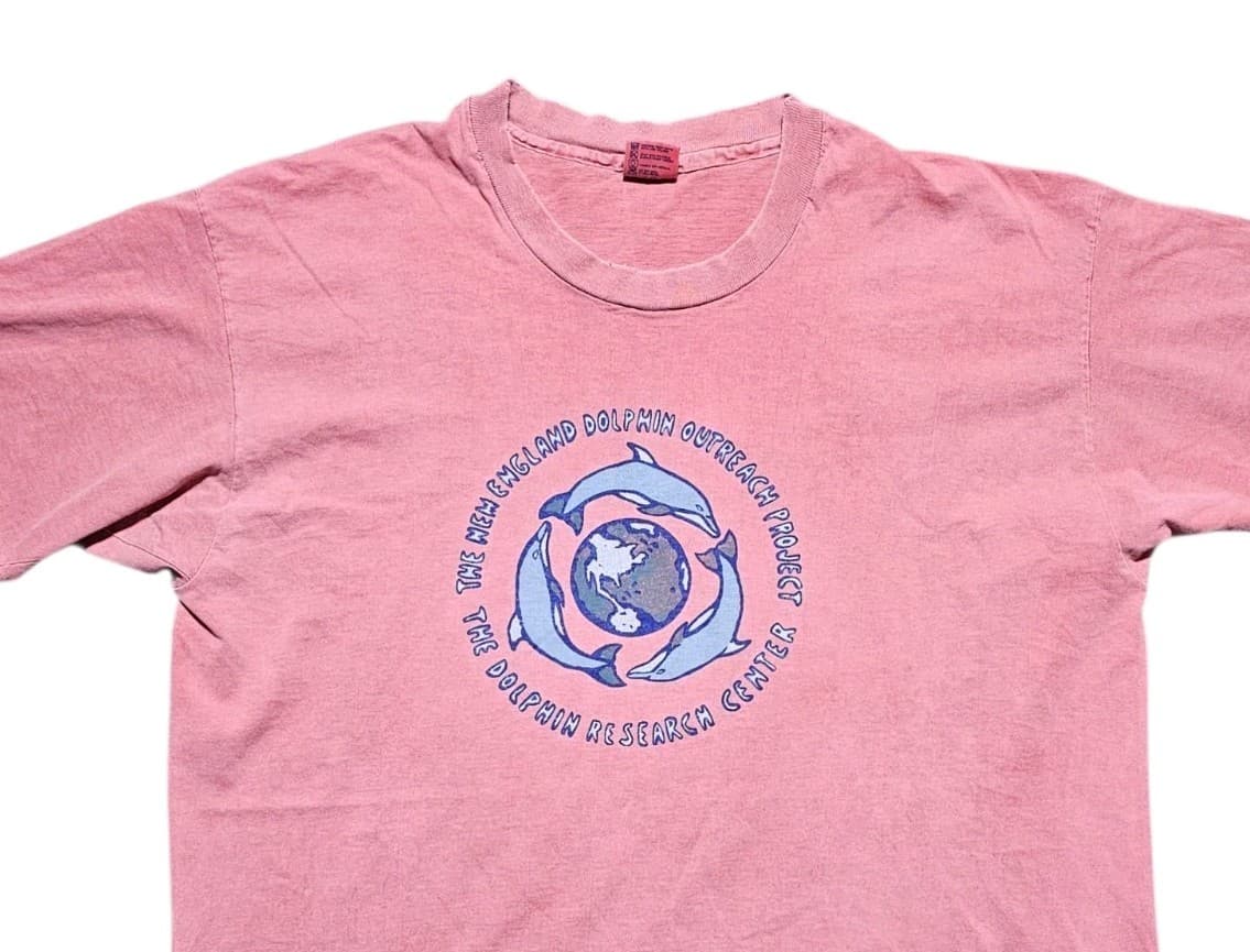 Vtg 90s Island Dolphin Outreach Project T-Shirt 2X Anvil SINGLE STITCH Thrashed - Thumbnail 3