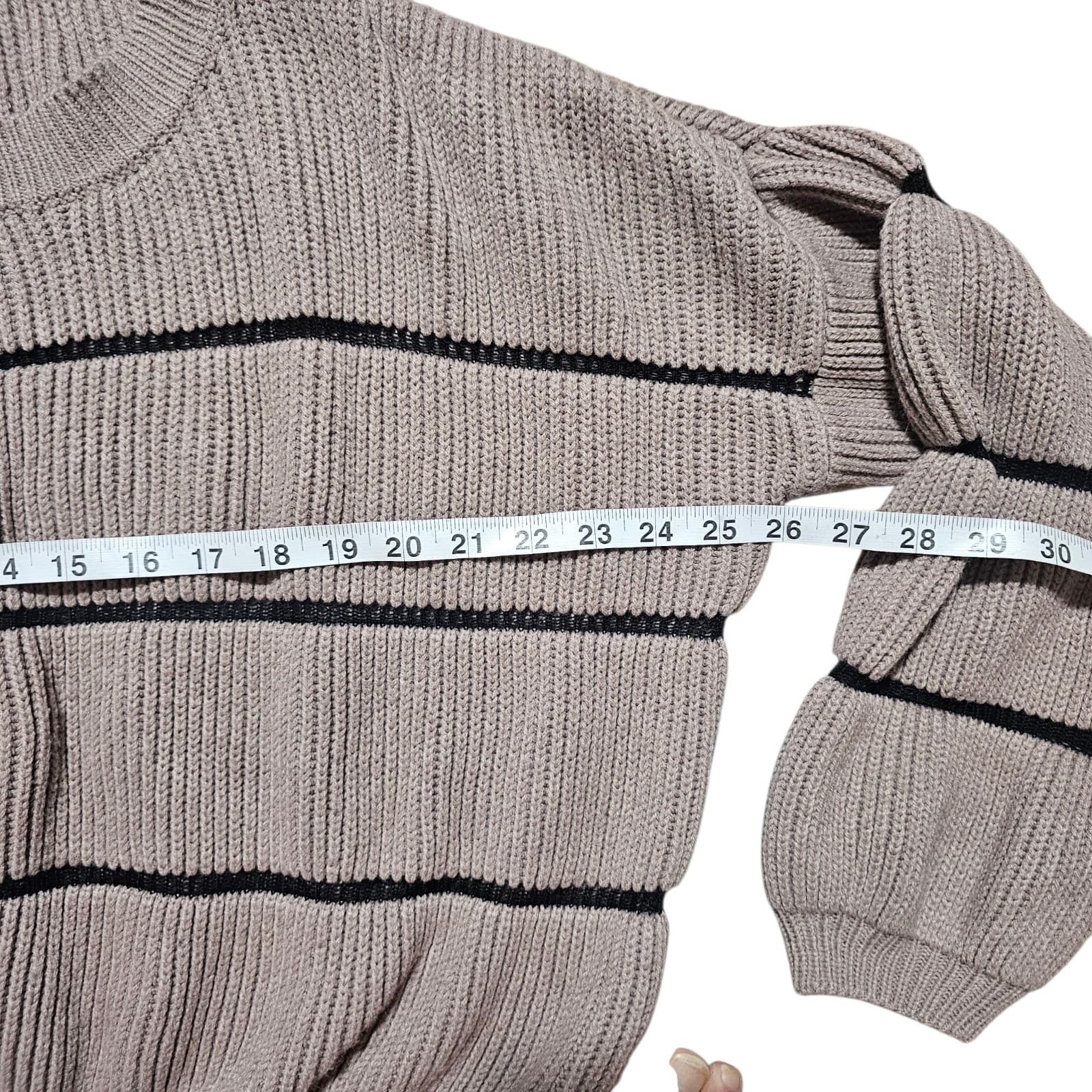 Charlotte Russe Women's Brown Black Knitted Crop Top Sweater - Size XL(No Tag) - Thumbnail 8